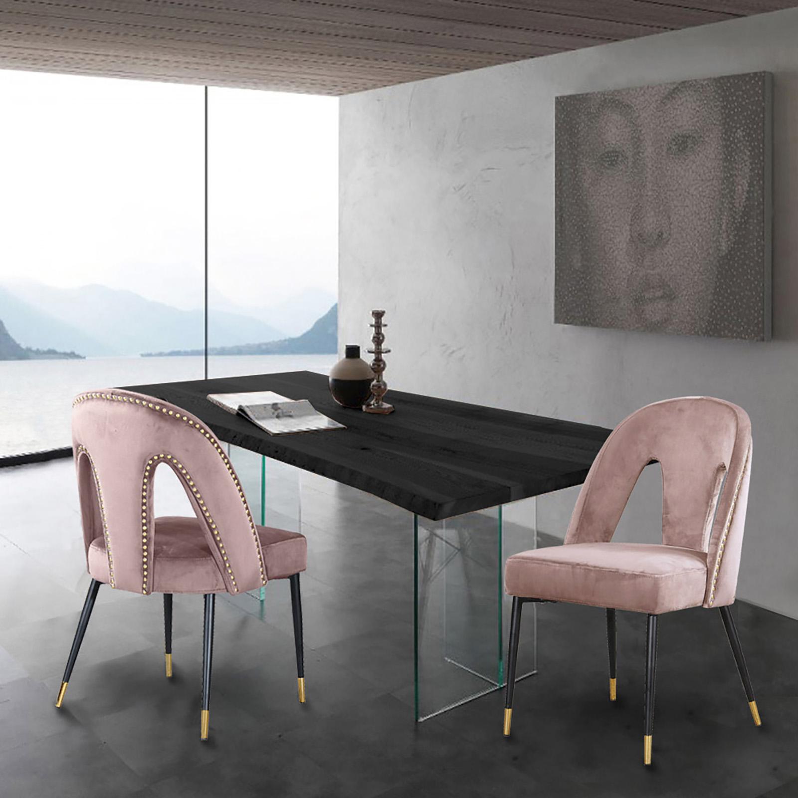 

    
Glam Pink Velvet Dining Chair Set 2 AKOYA 794Pink-C Meridian Modern Contemporary
