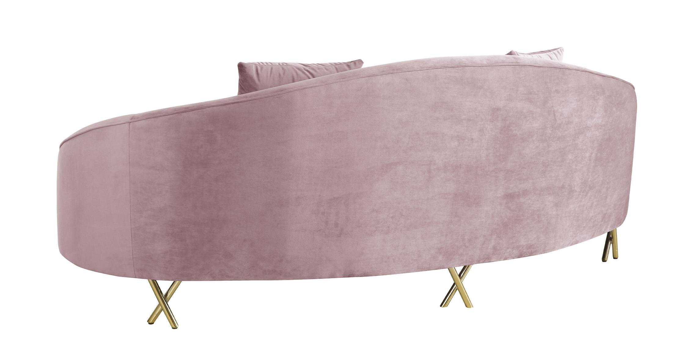 

        
704831400731Glam Pink Velvet Sofa Set 3P SERPENTINE 679Pink-S Meridian Contemporary Modern
