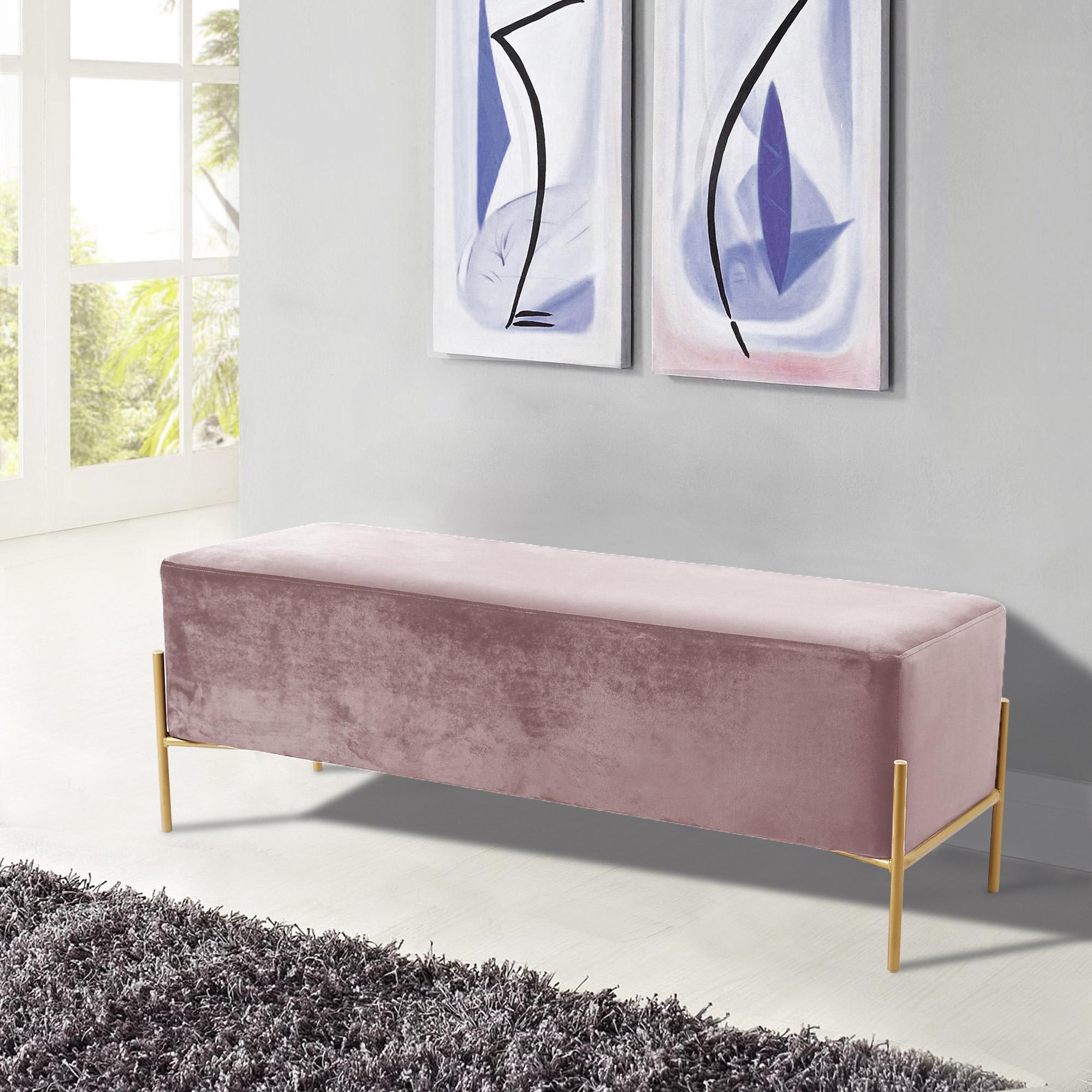 

    
Glam Pink Velvet & Stainless Steel Bench ISLA 143Pink Meridian Contemporary
