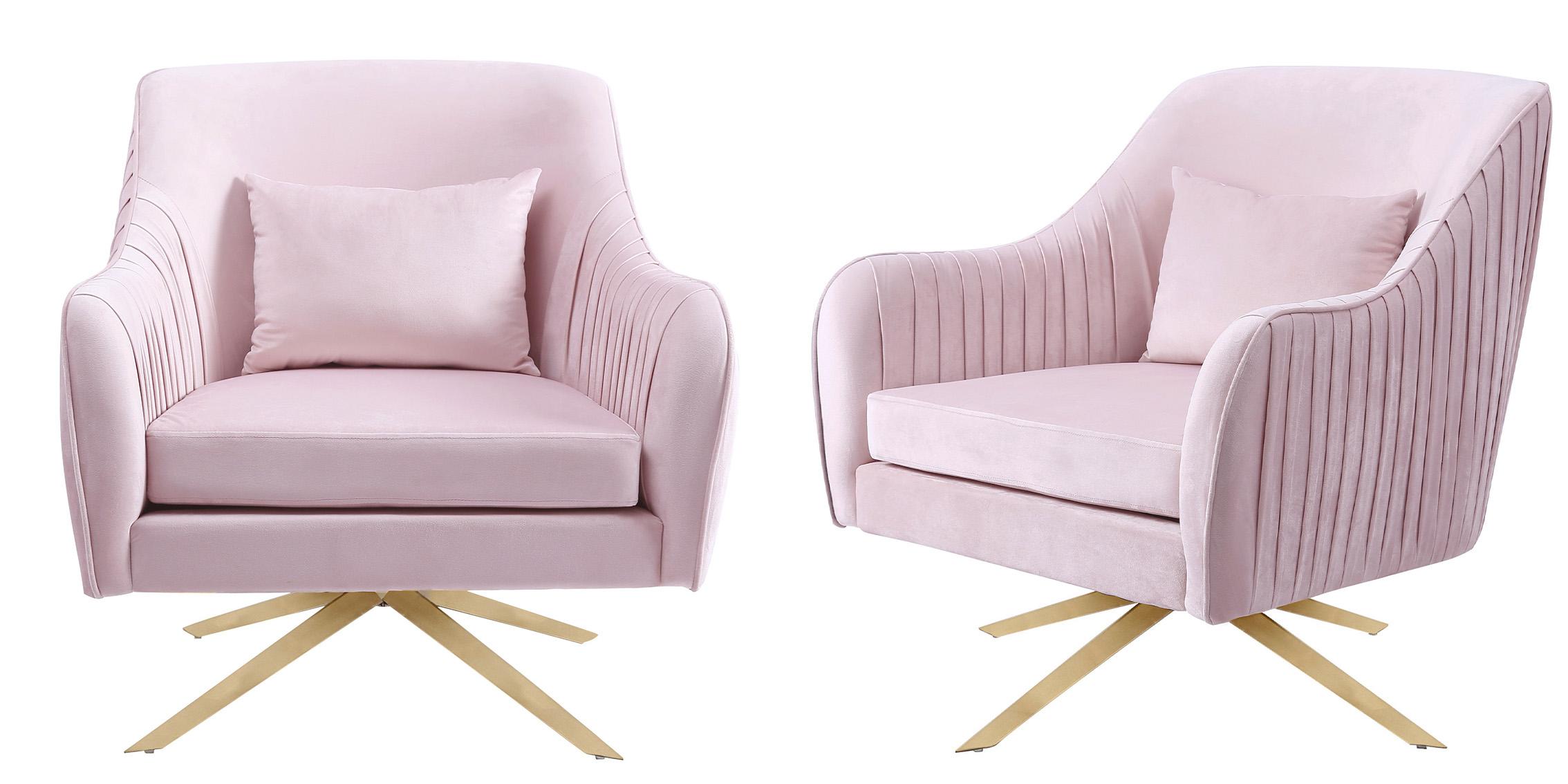

    
585Pink Glam Pink Velvet Swivel Arm Chair PALOMA 585Pink Meridian Contemporary Modern
