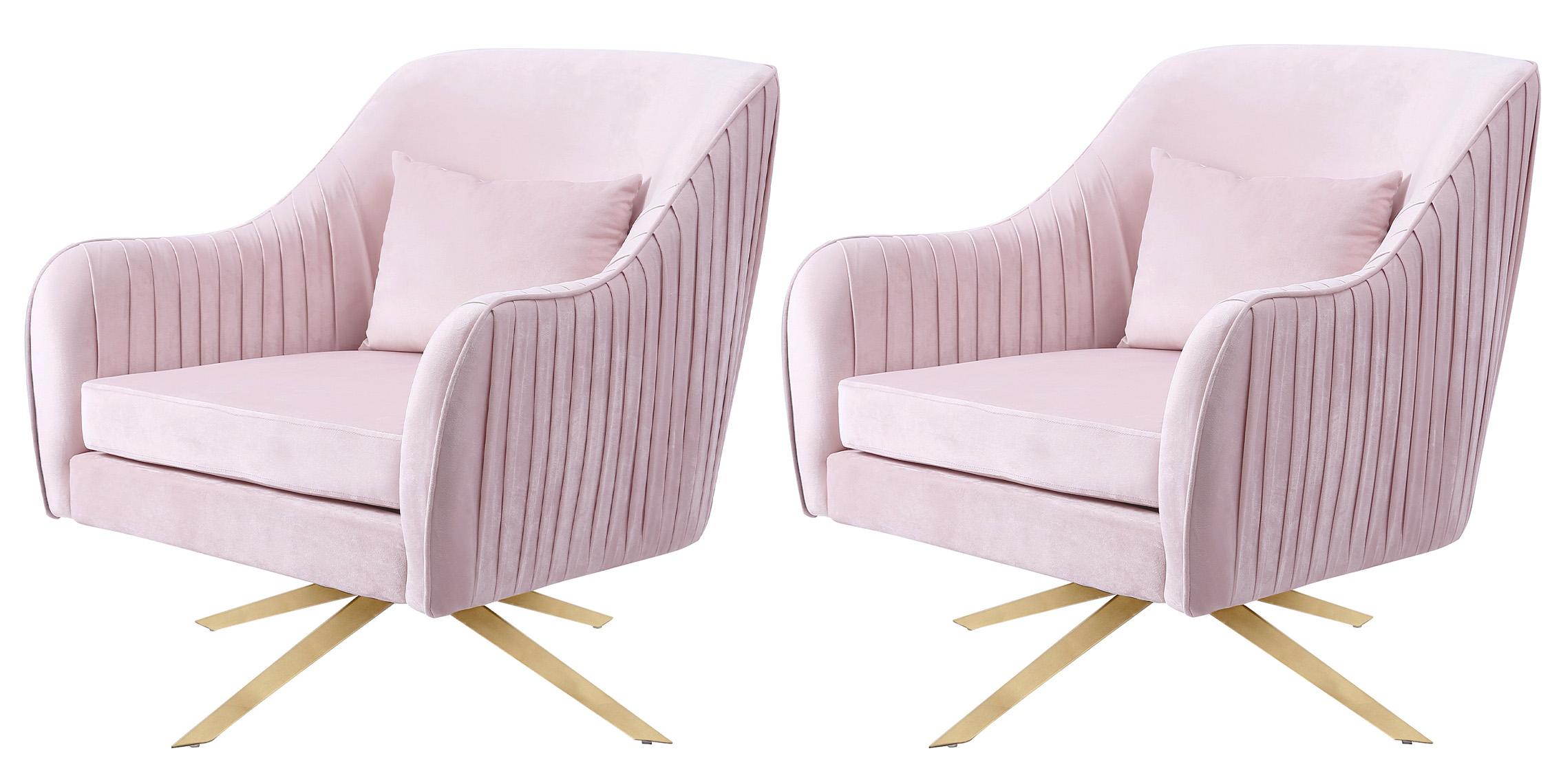 

    
 Order  Glam Pink Velvet Swivel Arm Chair PALOMA 585Pink Meridian Contemporary Modern
