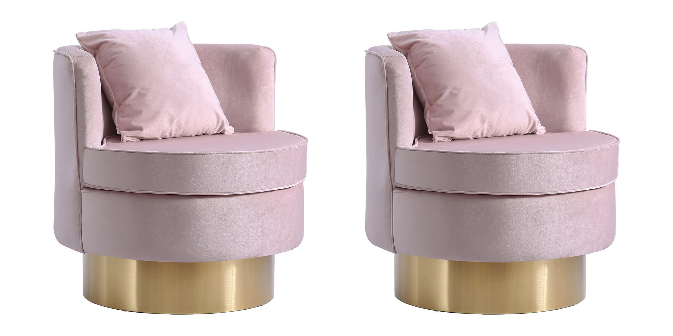 

    
Glam Pink Velvet Swivel Chair Set 2 KENDRA 576Pink KENDRA Meridian Contemporary
