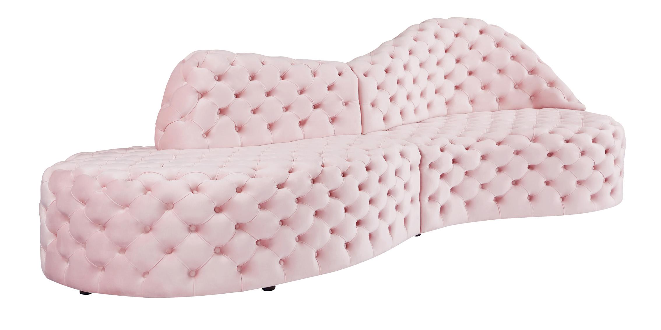 Contemporary, Modern Sectional Sofa ROYAL 654Pink 654Pink-Sectional in Pink Velvet