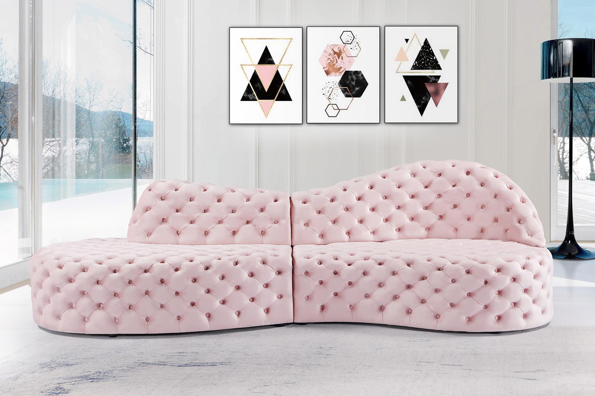 

        
753359804774Glam Pink Velvet Tufted Sectional Sofa ROYAL 654Pink Meridian Contemporary
