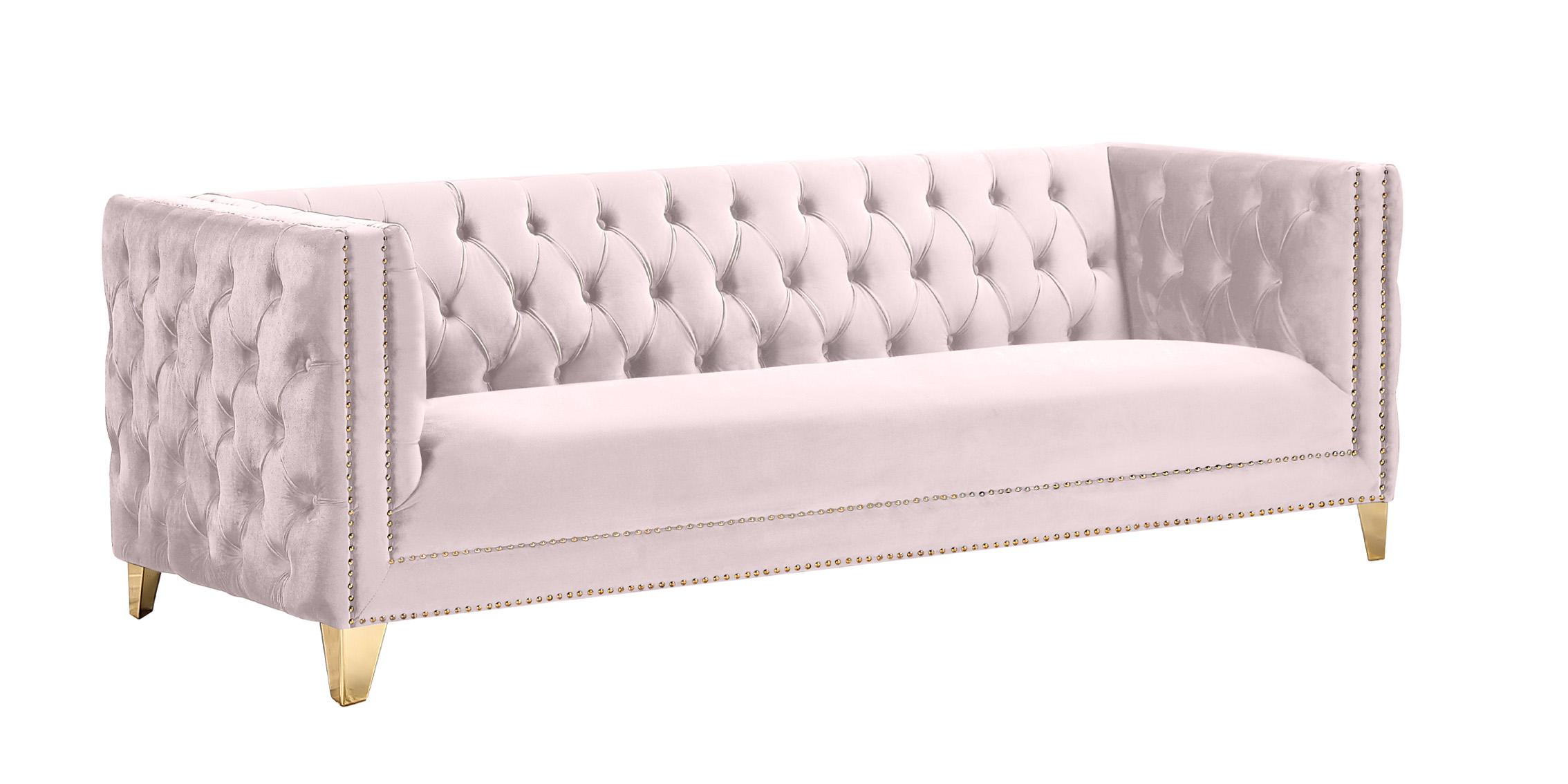 

    
Glam Pink Velvet Tufted Sofa MICHELLE 652Pink-S Meridian Contemporary Modern
