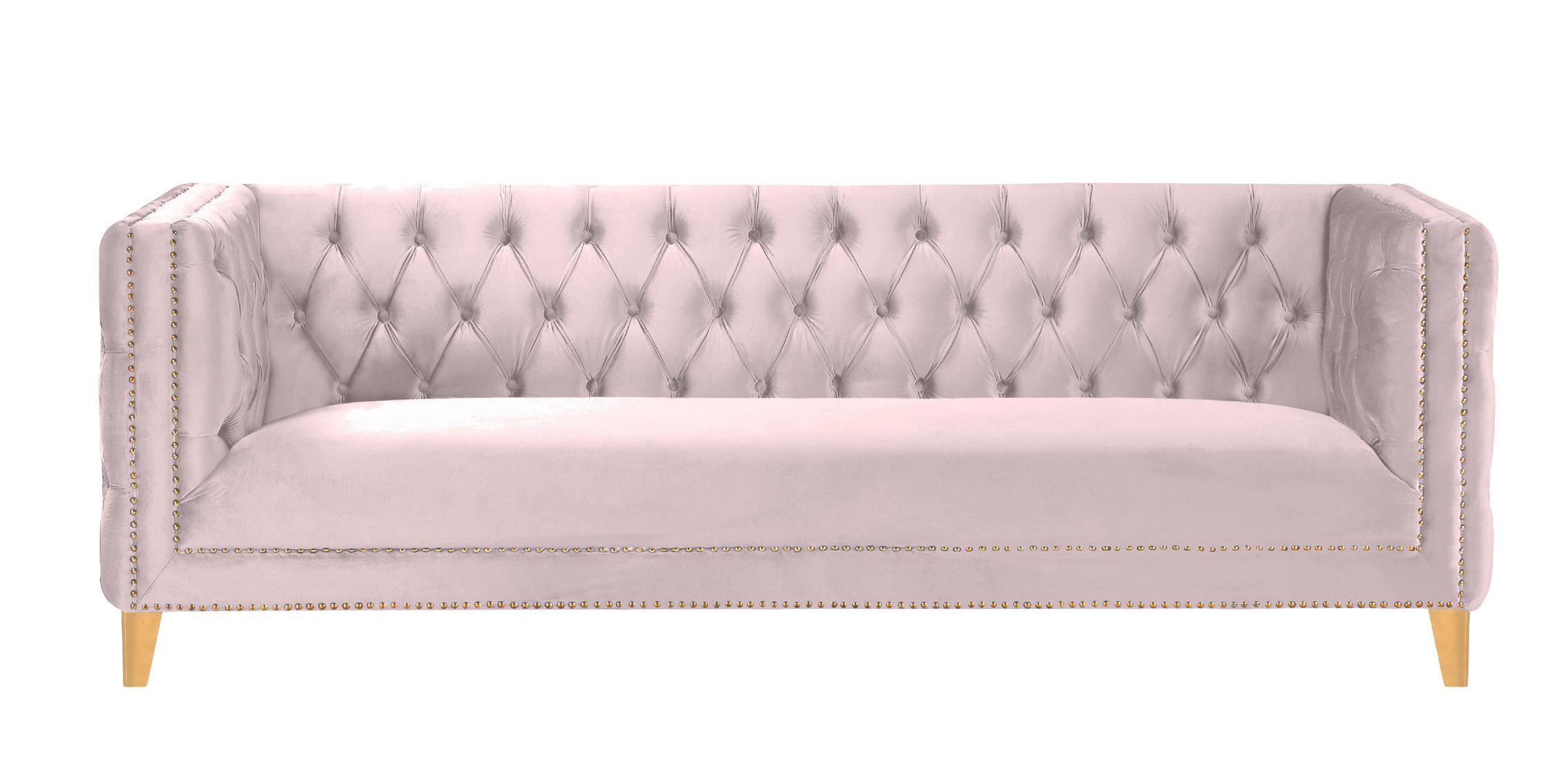 

    
Glam Pink Velvet Tufted Sofa MICHELLE 652Pink-S Meridian Contemporary Modern

