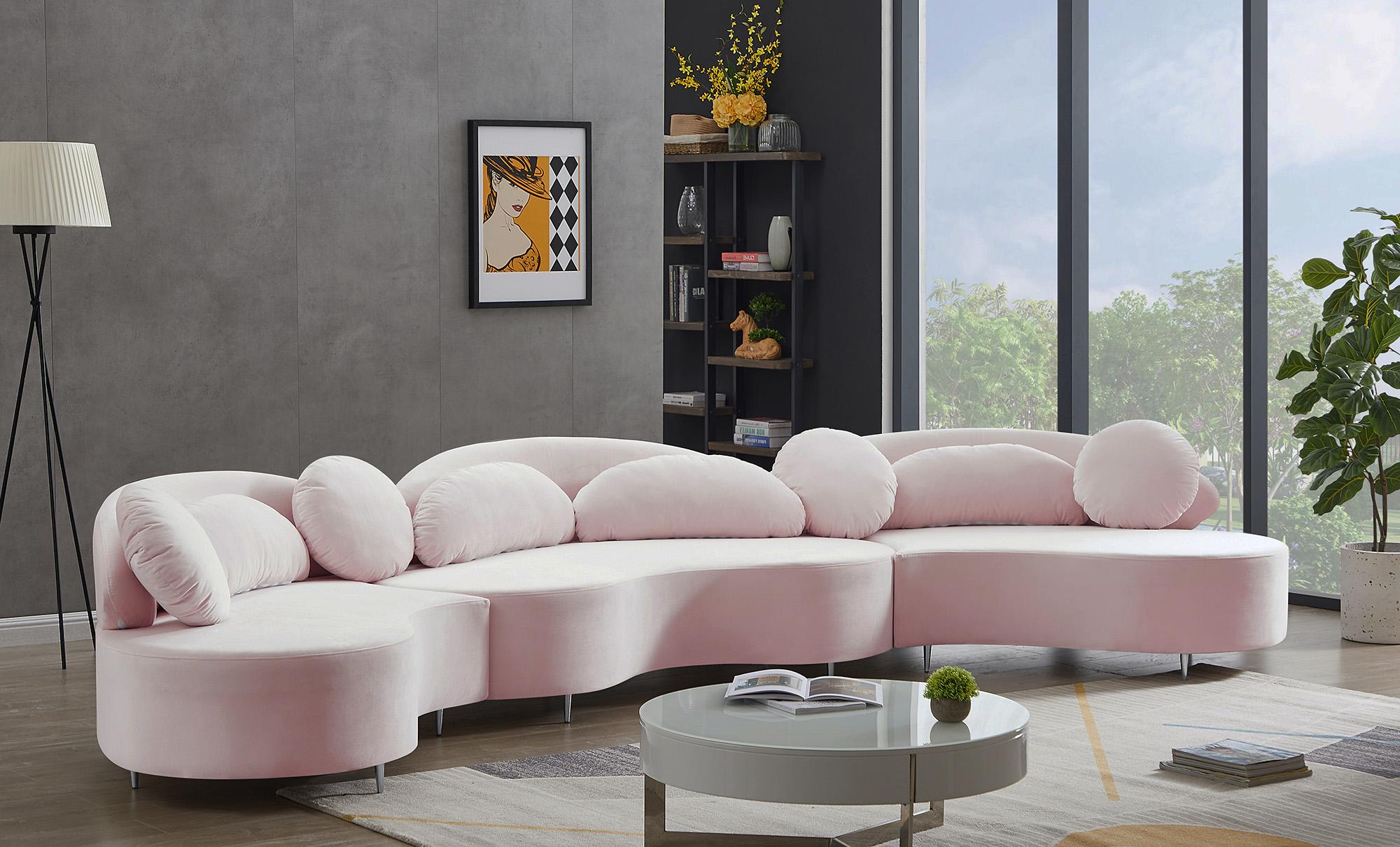 

    
Glam PINK Velvet Sectional Sofa Vivacious 632Pink Meridian Contemporary Modern
