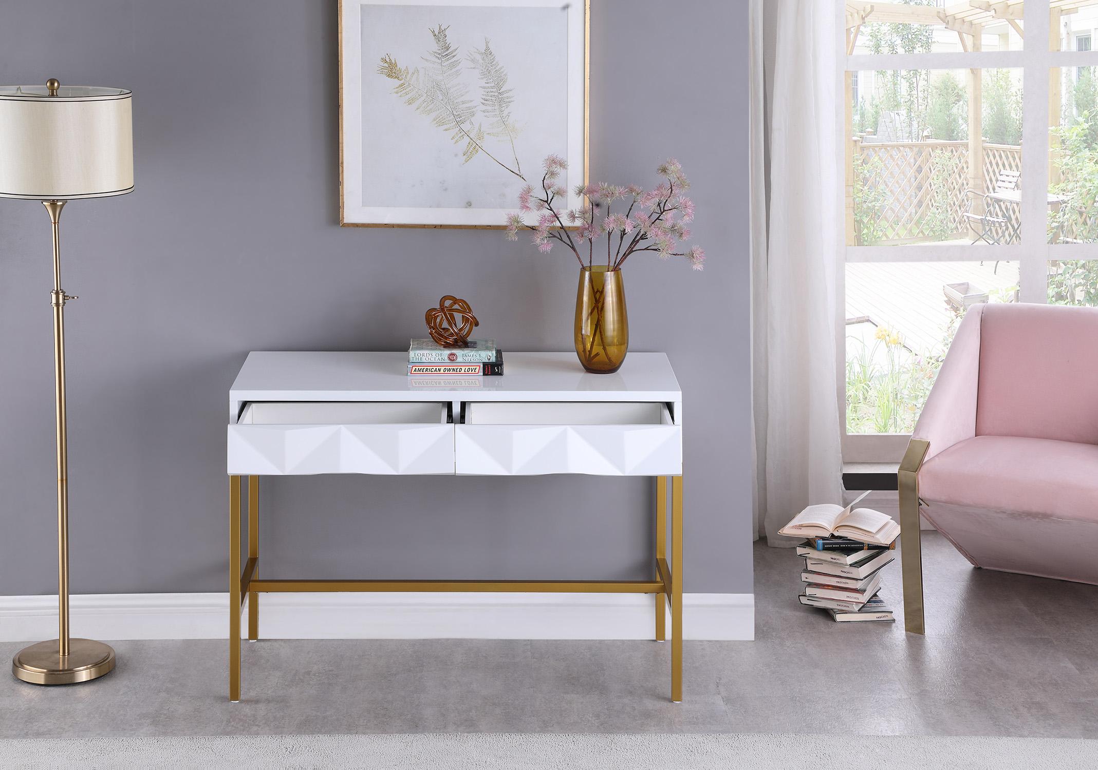 

    
Meridian Furniture PANDORA 426-T Console Table White/Gold 426-T
