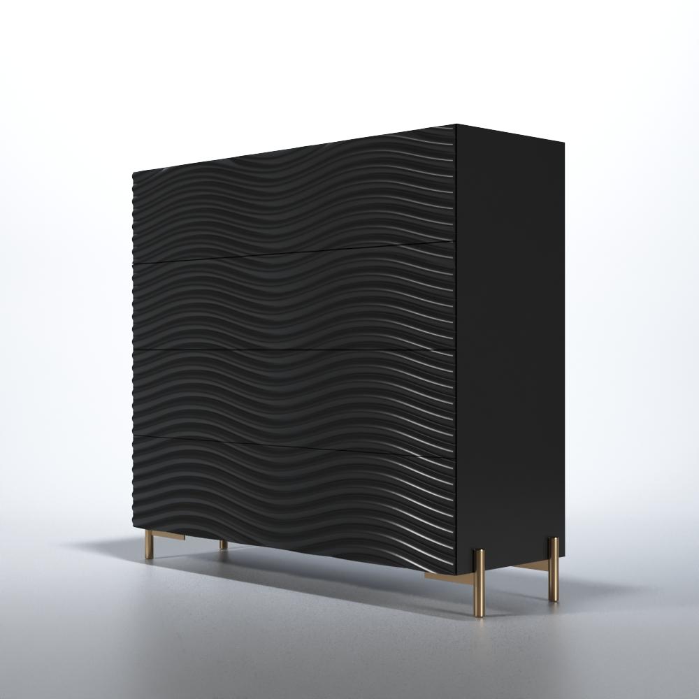 

    
Glam Shiny Dark Grey Single Dresser WAVE ESF Contemporary MADE IN SPAIN

