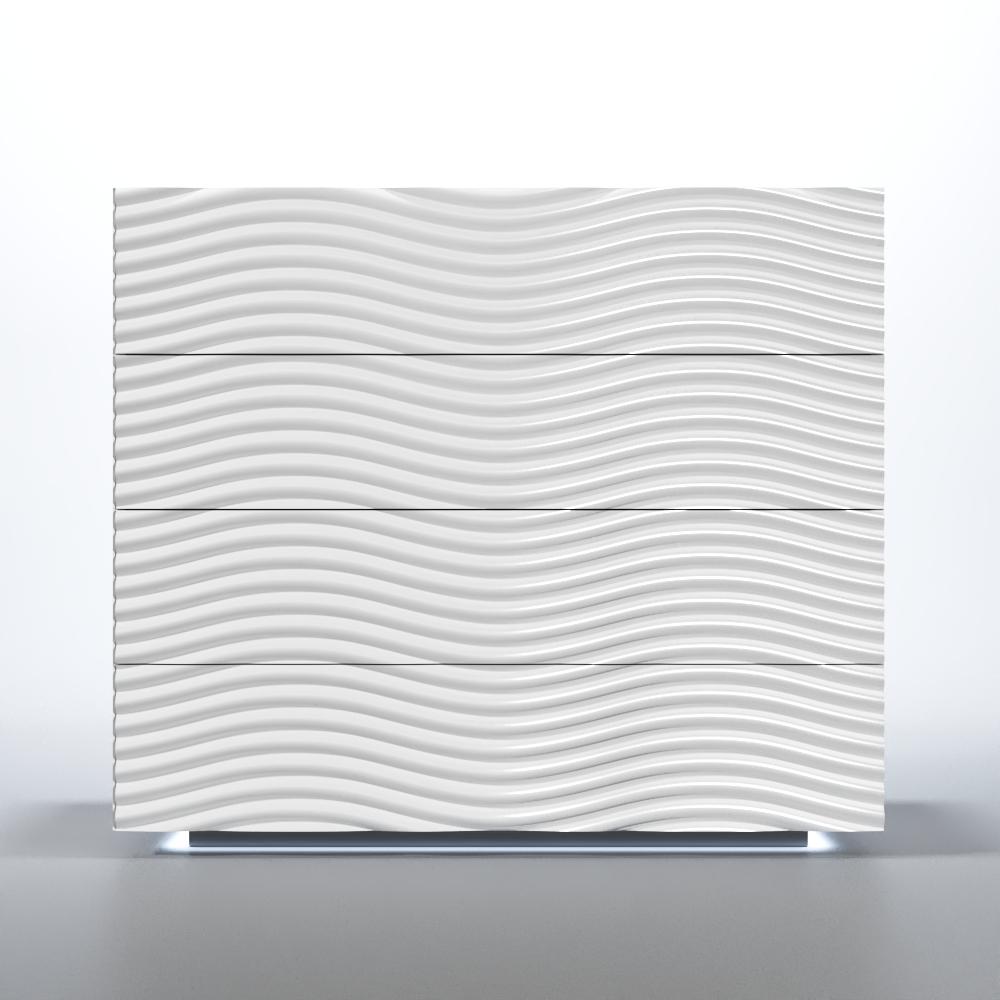 

    
Glam Shiny White Single Dresser WAVE ESF Contemporary Modern MADE IN SPAIN
