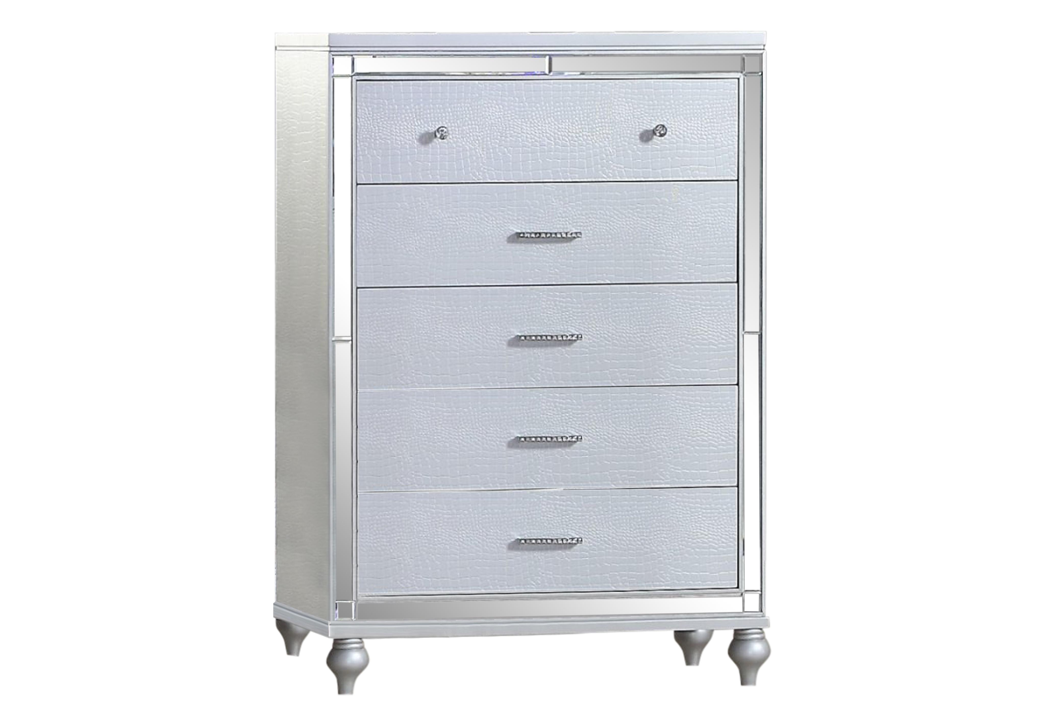 

    
STERLING-Silver-F-NDMC-5PC Galaxy Home Furniture Panel Bedroom Set
