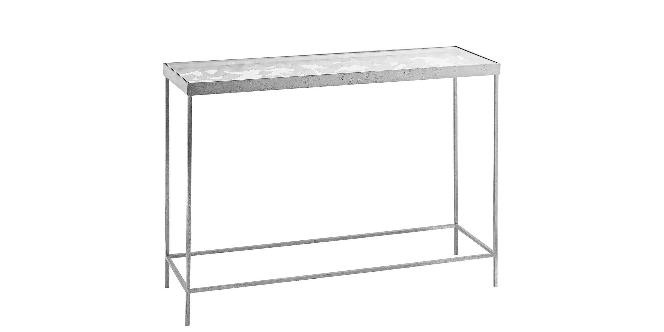 

    
471-T-Set-2 Glam Silver Foil & Glass Top Console Table Set 2Pcs BUTTERFLY 471-T Meridian
