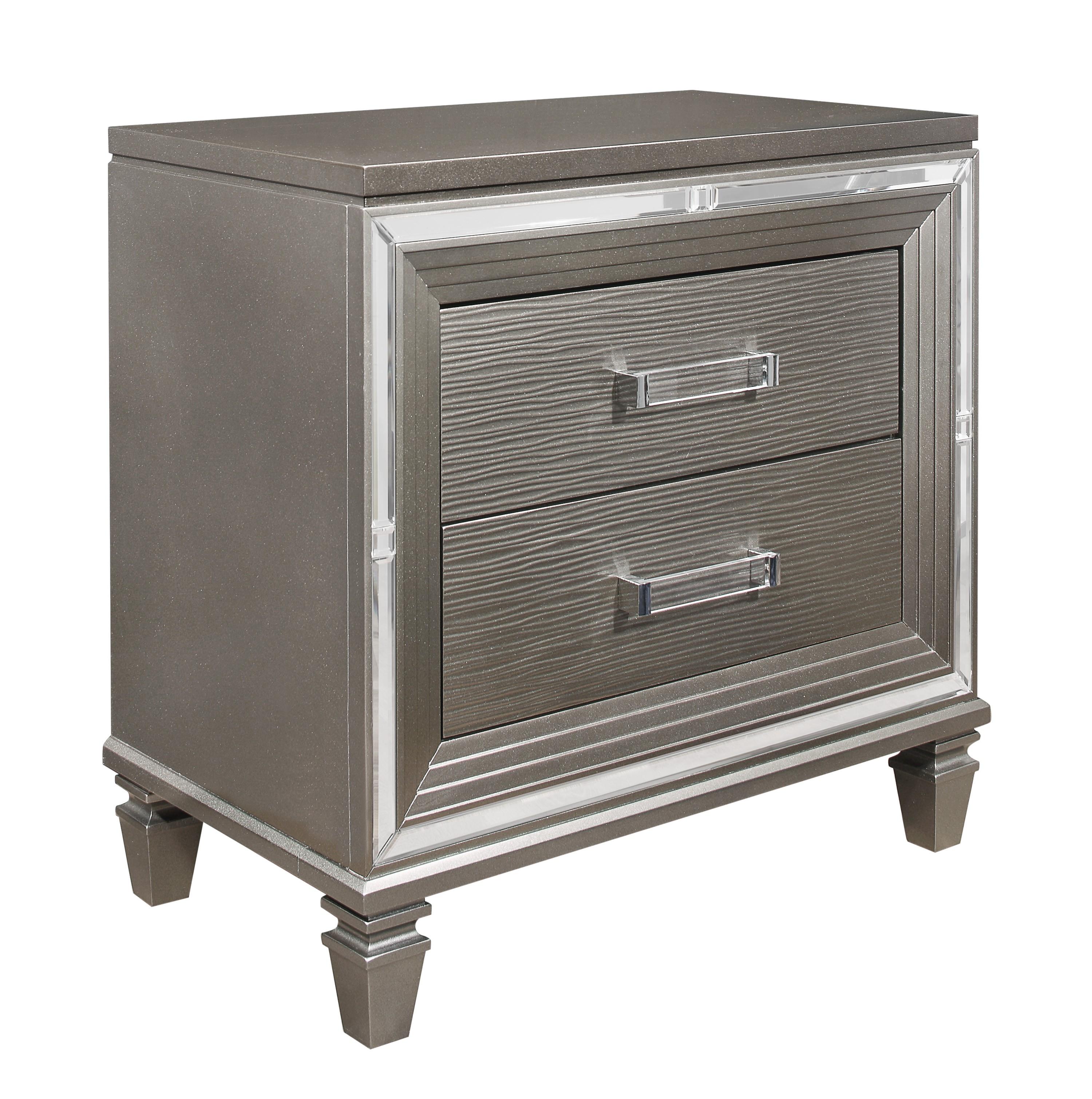 Modern Nightstand 1616-4 Tamsin 1616-4 in Silver 