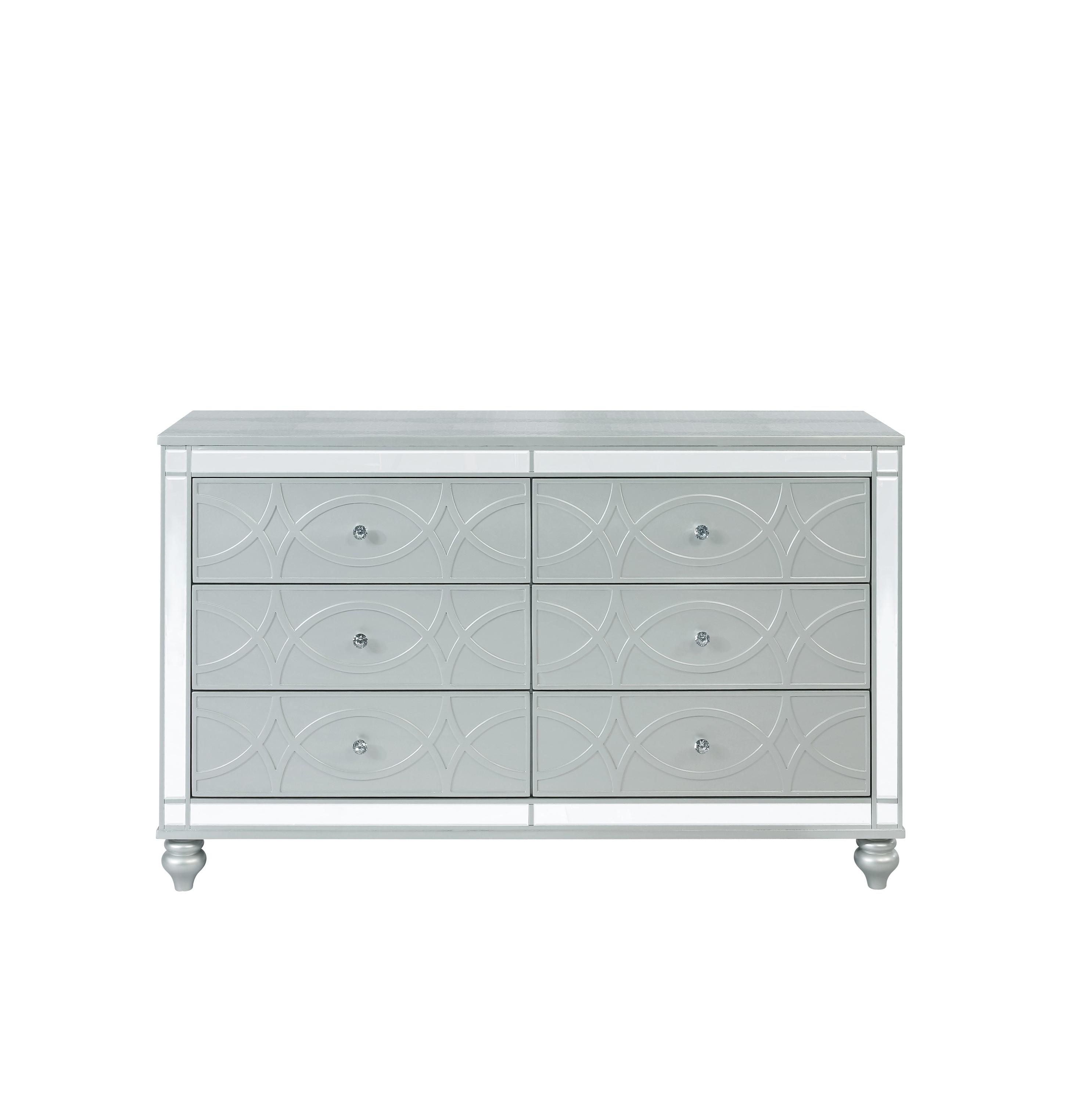 Modern Dresser 223213 Gunnison 223213 in Silver Leatherette