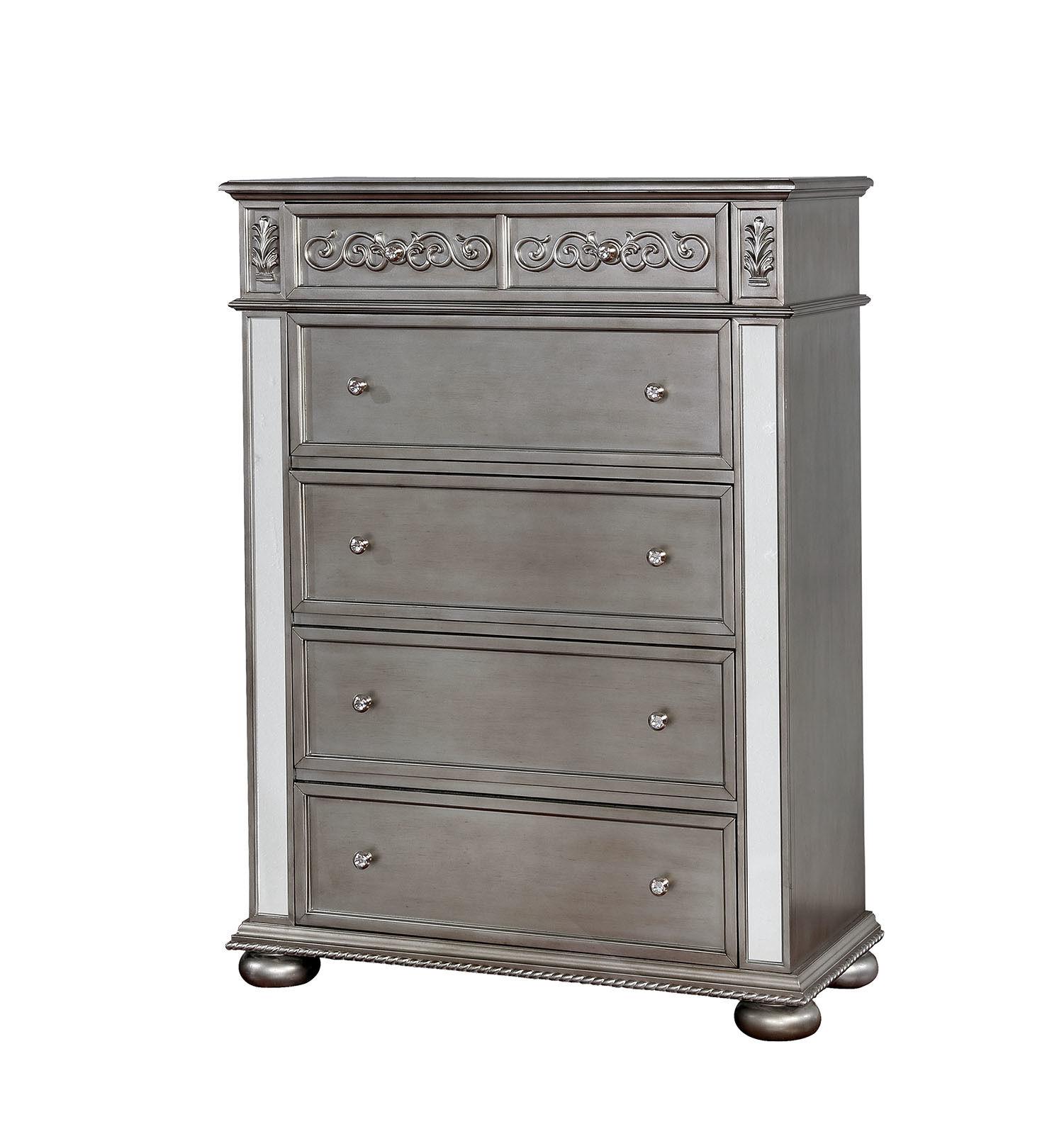 

    
Glam Silver Solid Wood Chest Furniture of America CM7194C Azha
