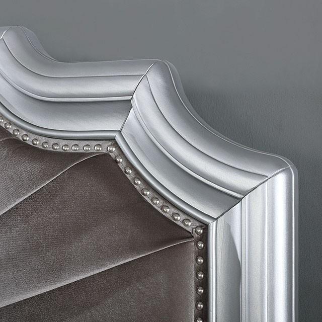 

    
Glam Silver Solid Wood King Panel Bed Furniture of America Aalok CM7864-EK
