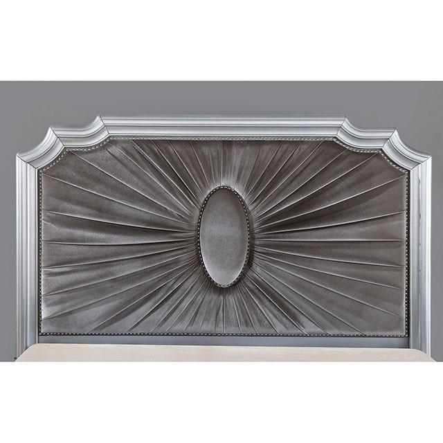 

    
Furniture of America Aalok Queen Panel Bed CM7864-Q Panel Bed Warm Gray/Silver CM7864-Q
