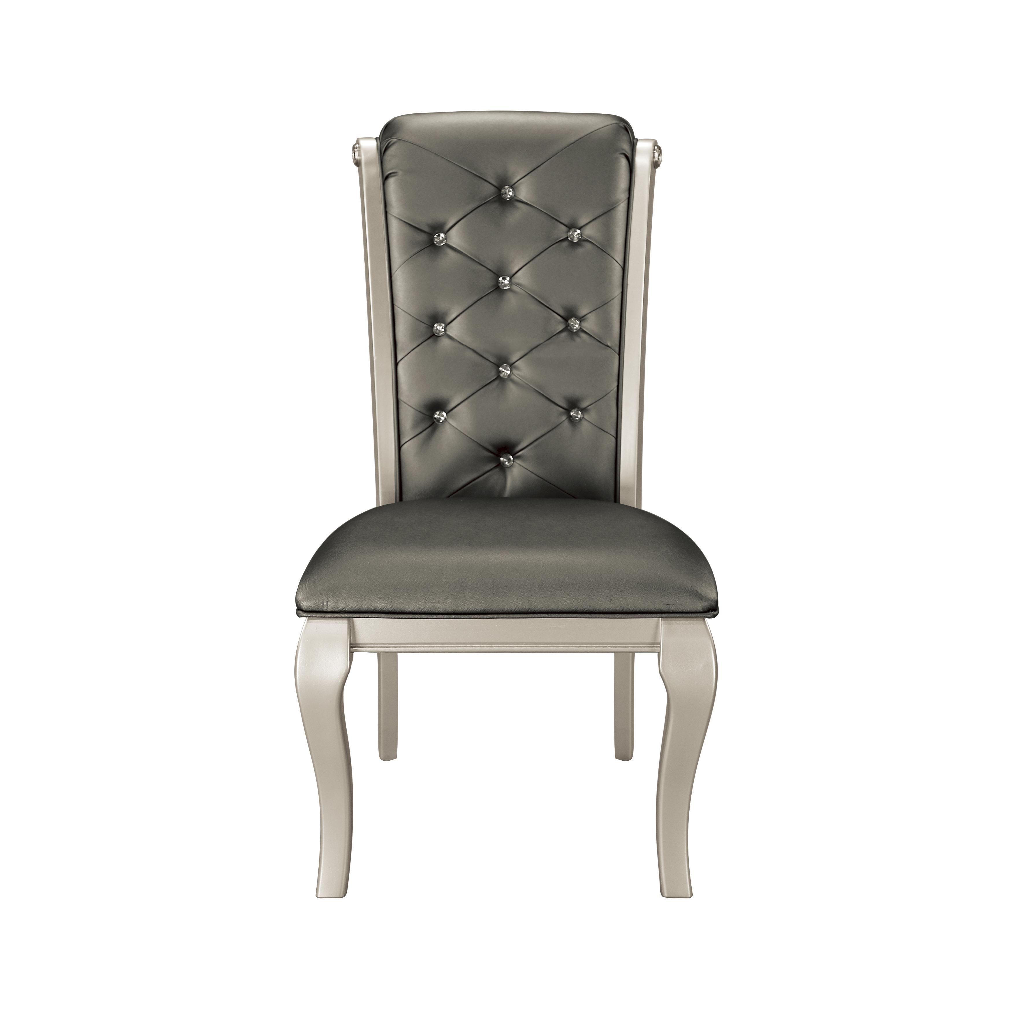 

    
Glam Silver Wood Side Chair Set 2pcs Homelegance 5546S Crawford
