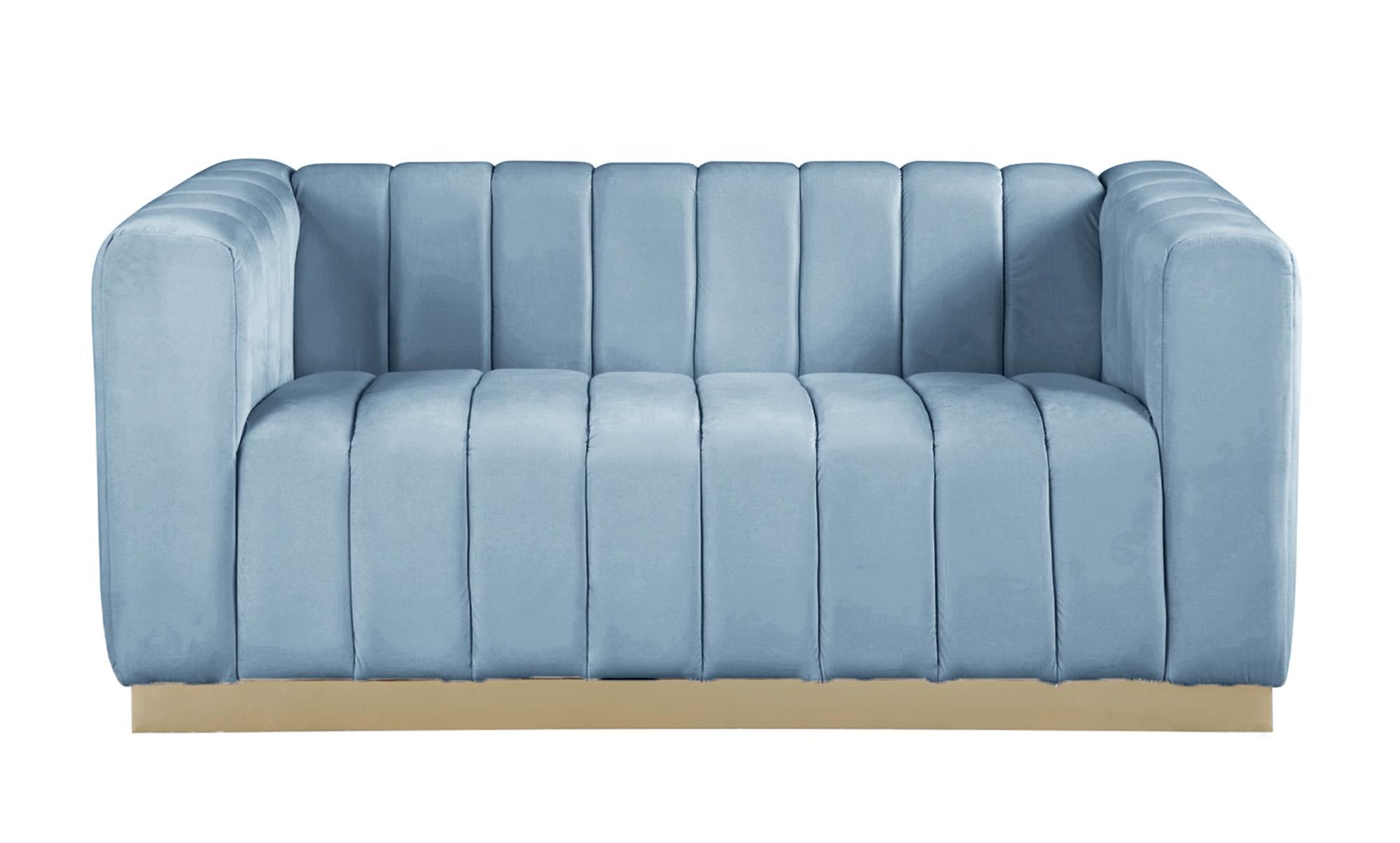 

    
 Order  Glam Sky Blue Velvet Tufted Sofa Set 3Pcs MARLON 603SkyBlu-S Meridian Modern
