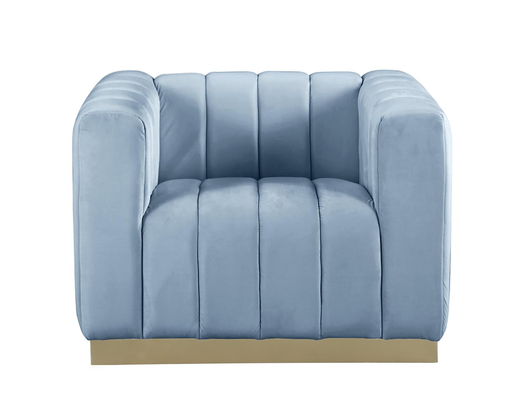 

    
 Shop  Glam Sky Blue Velvet Tufted Sofa Set 3Pcs MARLON 603SkyBlu-S Meridian Modern
