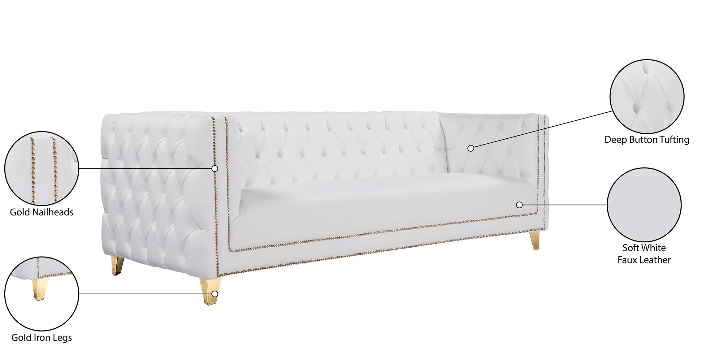 

        
Meridian Furniture MICHELLE 651White-S Sofa White/Gold Faux Leather 753359804293
