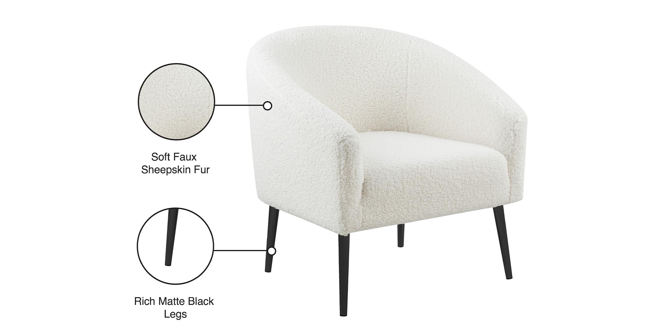 

        
Meridian Furniture BARLOW 506 Accent Chair Set White/Black Faux Fur 753359800905

