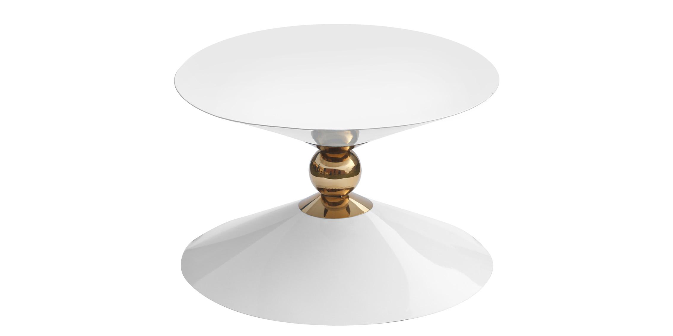 

    
Glam White & Gold Coffee Table MALIA 288-CT Meridian Contemporary Modern
