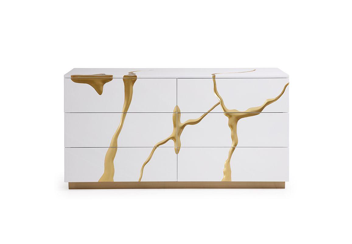

    
Modern Glam White & Gold Dresser & Mirror Set 2 Aspen VGVCJ1801-D-WHT VIG

