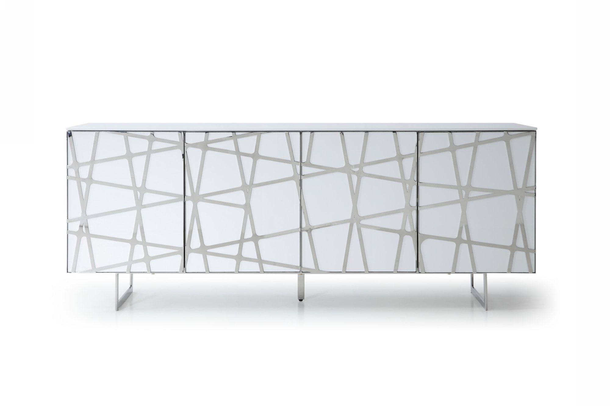 

    
Modern White Buffet w/ Stainless Steel Accents by VIG Modrest Kilson
