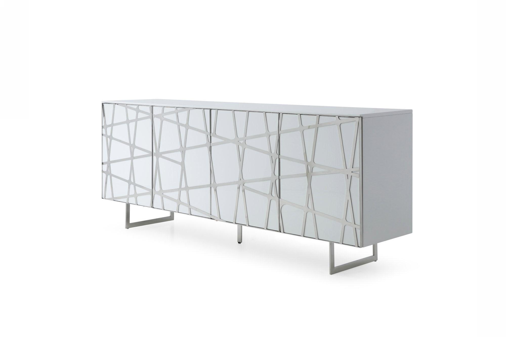 

    
Modern White Buffet w/ Stainless Steel Accents by VIG Modrest Kilson

