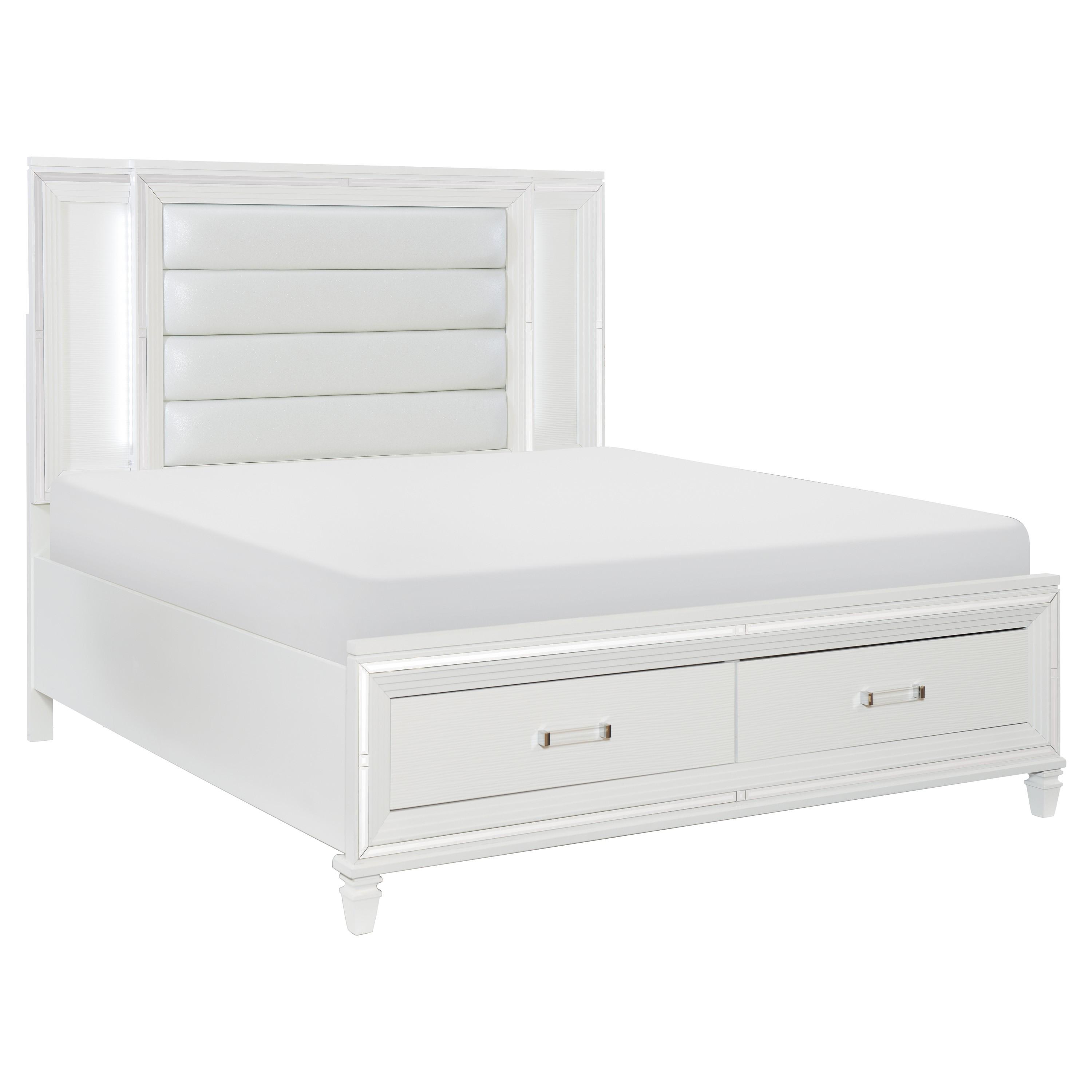 Modern Bed 1616W-1* Tamsin 1616W-1* in White Faux Leather