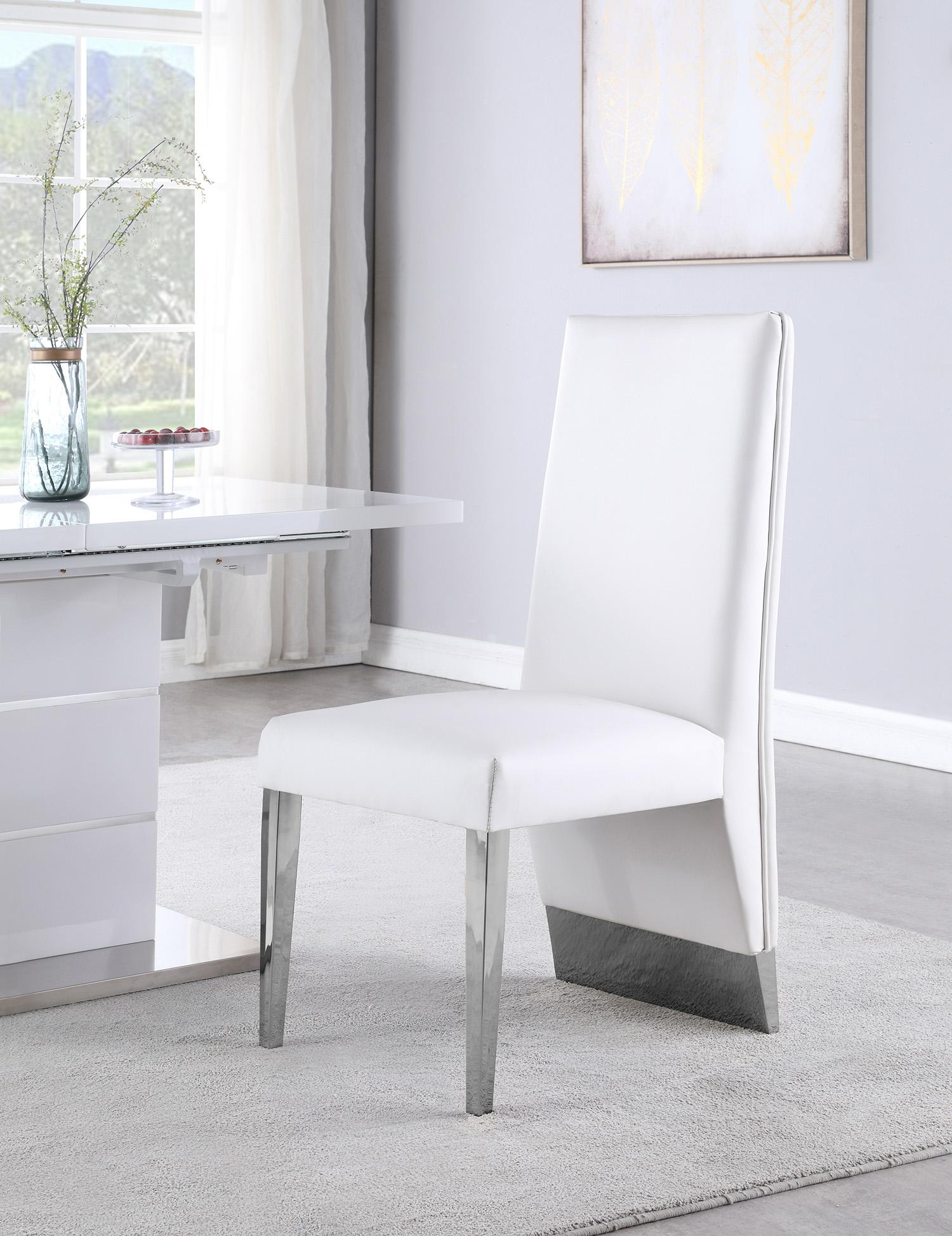 

    
Meridian Furniture PORSHA 750White-C Dining Side Chair Chrome/White 750White-C-Set-4
