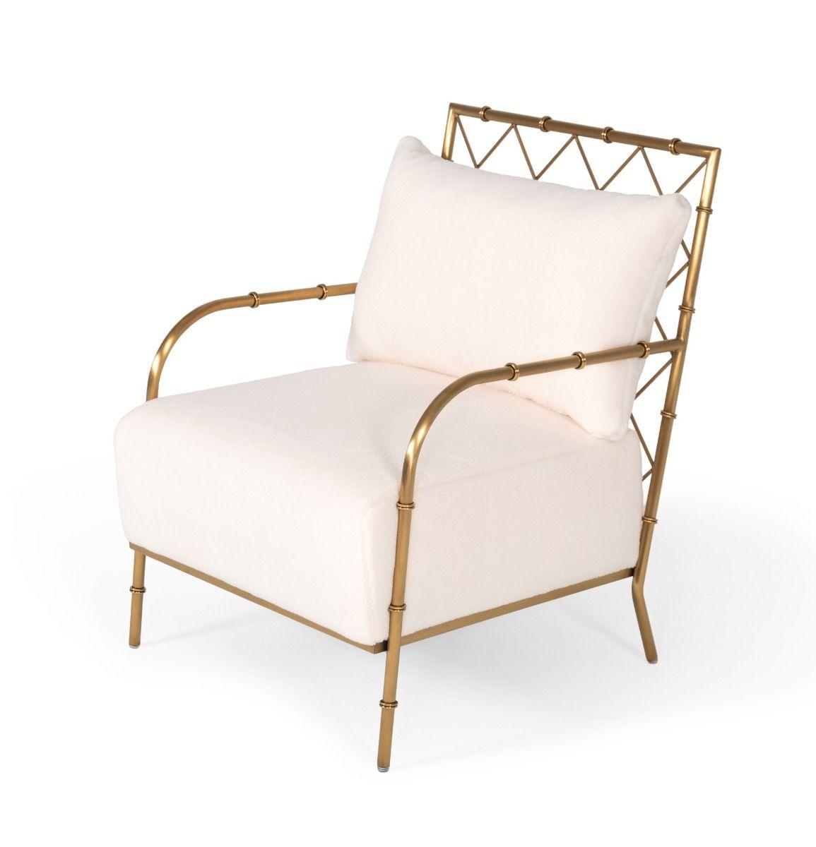 

                    
VIG Furniture VGMFOC-2211-WHT-CH-Set-2 Accent Chair Set White/Gold Fabric Purchase 
