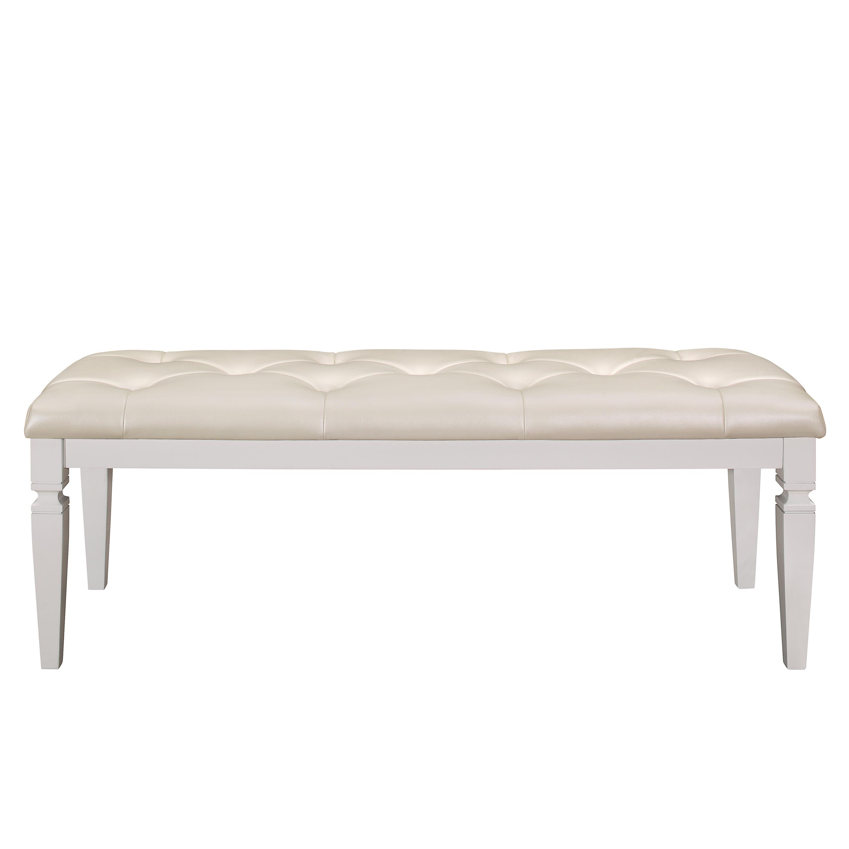 

    
Glam White Wood Bed Bench Homelegance 1916W-FBH Allura
