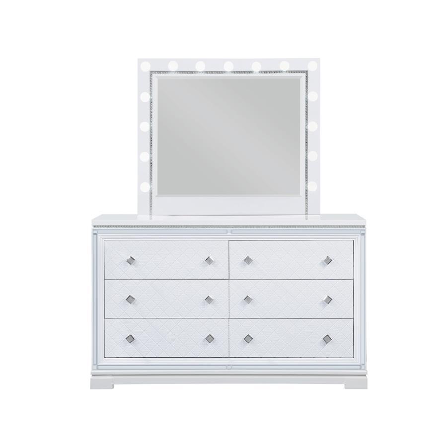 Modern Dresser w/Mirror 223563-2PC Eleanor 223563-2PC in White 