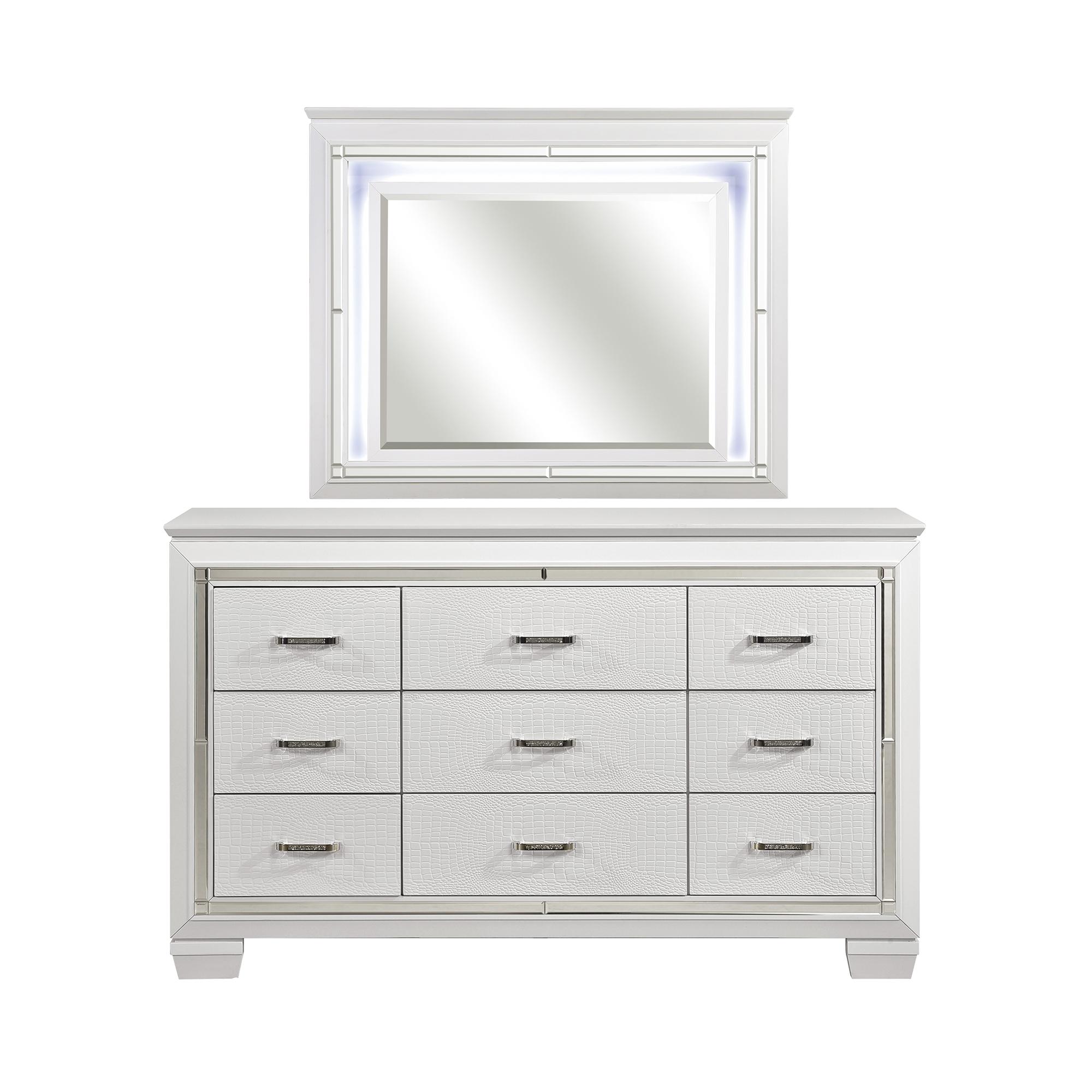 Modern Dresser w/Mirror 1916W-5*6-2PC Allura 1916W-5*6-2PC in White 