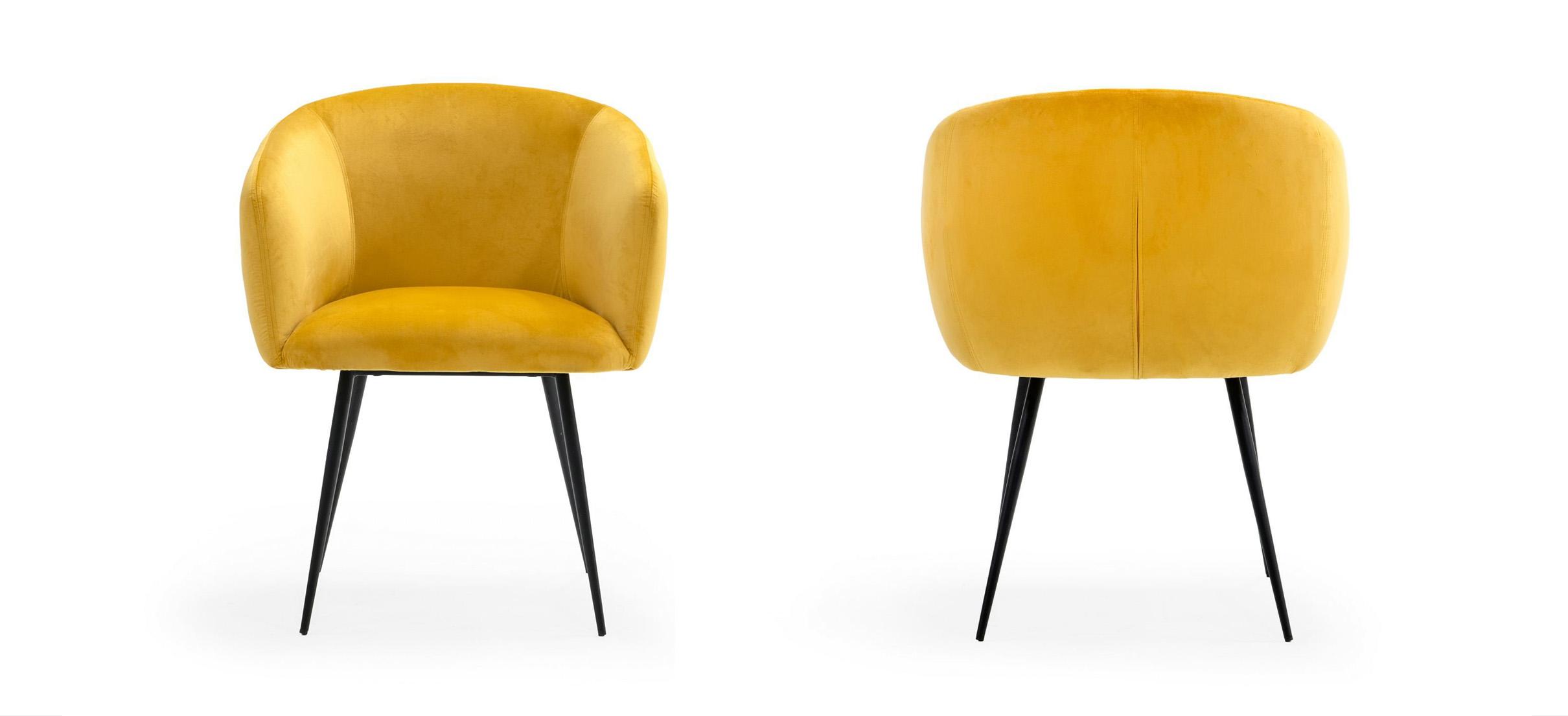 

    
Glam Yellow Velvet Dining Chair Set 2Pcs Modrest Luzerne VIG Modern Contemporary
