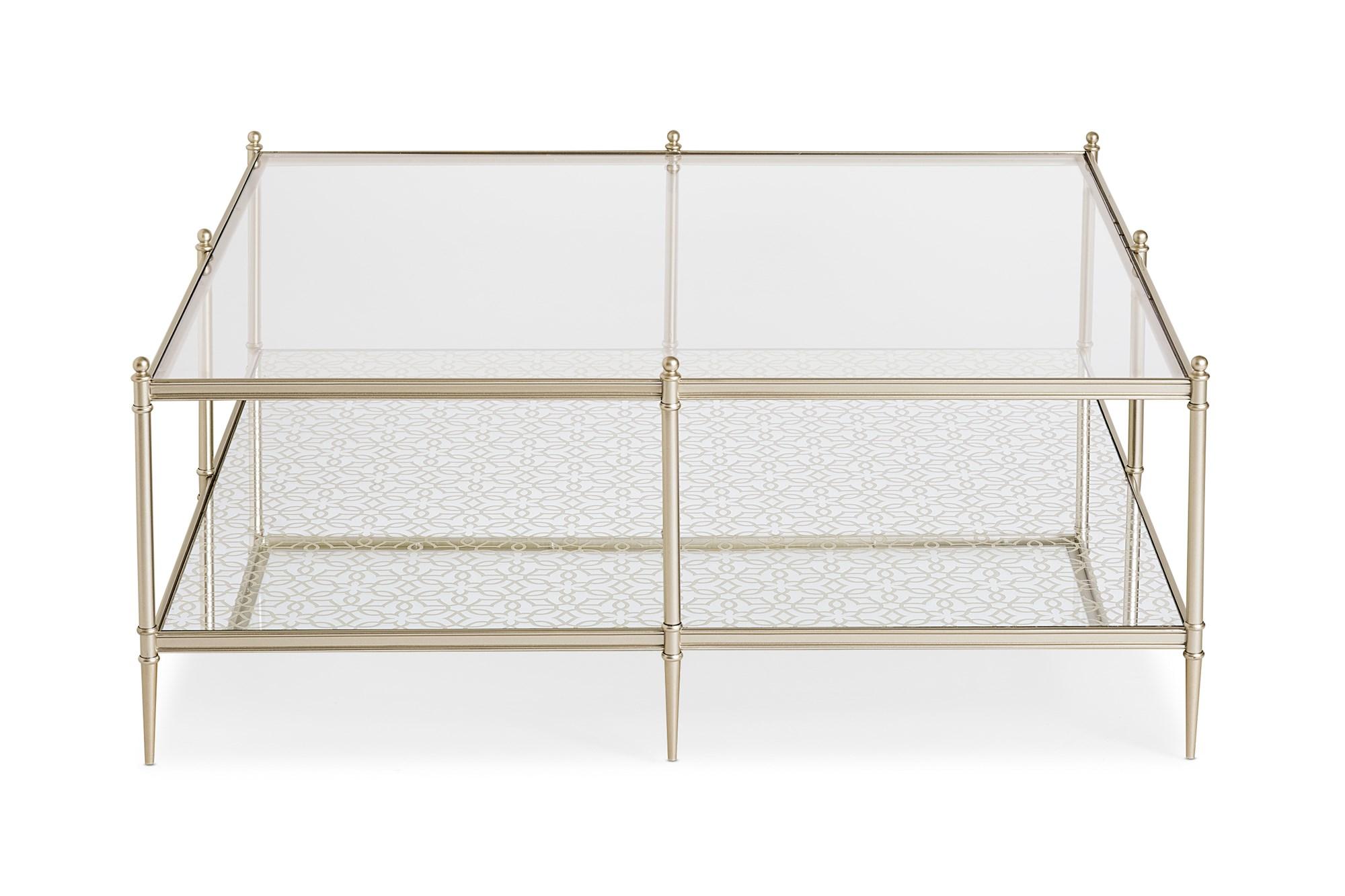 

    
Glass Metal & Mirror Finish Coffee Table PERFECTLY SQUARE by Caracole
