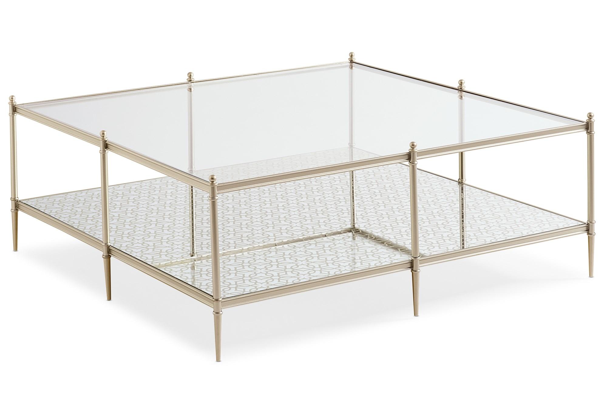 

    
Glass Metal & Mirror Finish Coffee Table PERFECTLY SQUARE by Caracole
