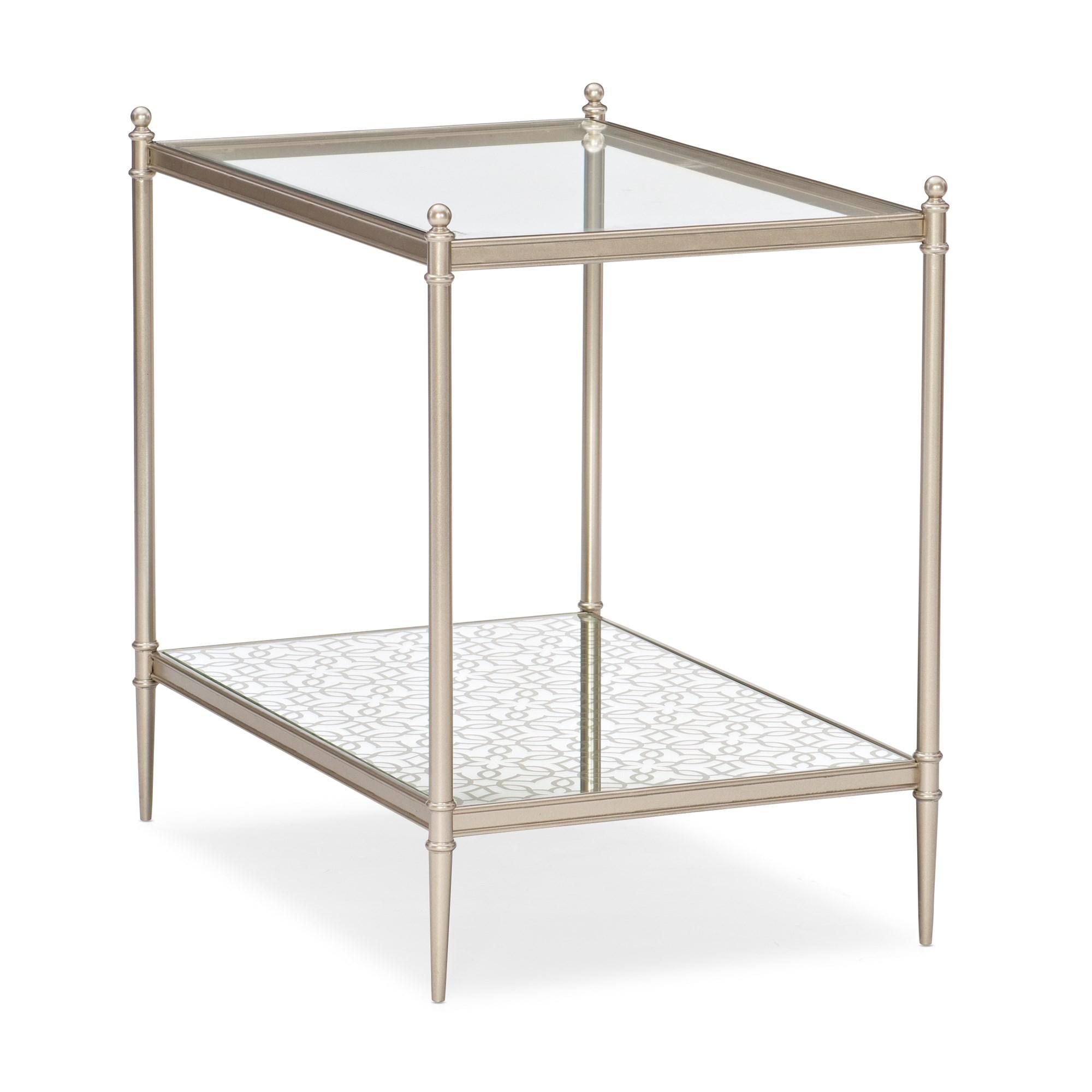 Contemporary End Table PERFECTLY ADAPTABLE CLA-419-413 in Metallic 