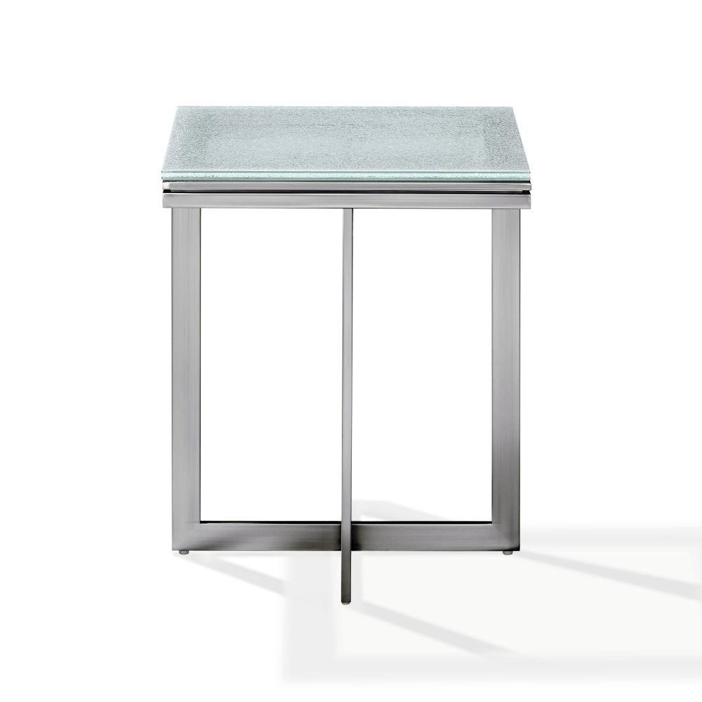 

    
Glass & Stainless Steel End Table by Modus Eliza 5WT722

