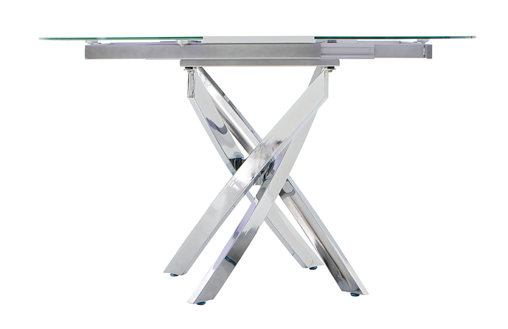 

    
ESF 2303 Dining Table White/Silver 2303DININGTABLE
