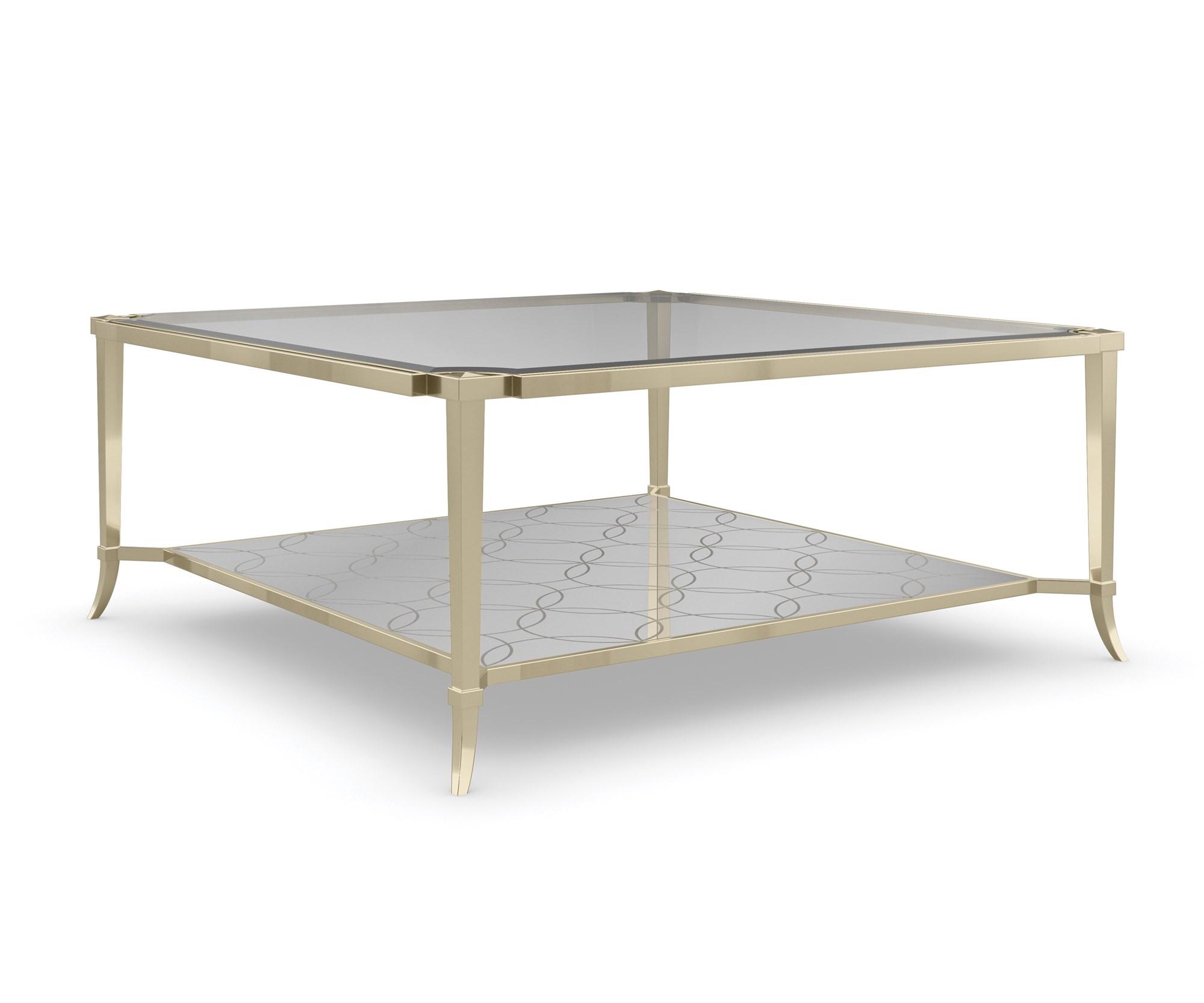 

    
Glass Top & Metal Frame in Whisper of Gold Coffee Table PRINCE CHARMING by Caracole

