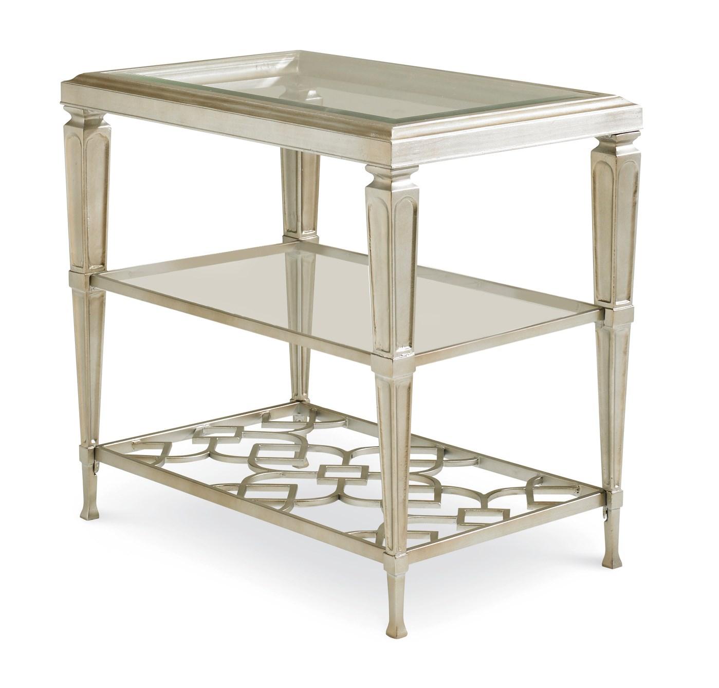 Contemporary End Table SOCIAL CONNECTIONS CON-SIDTAB-015 in Metal, Silver 