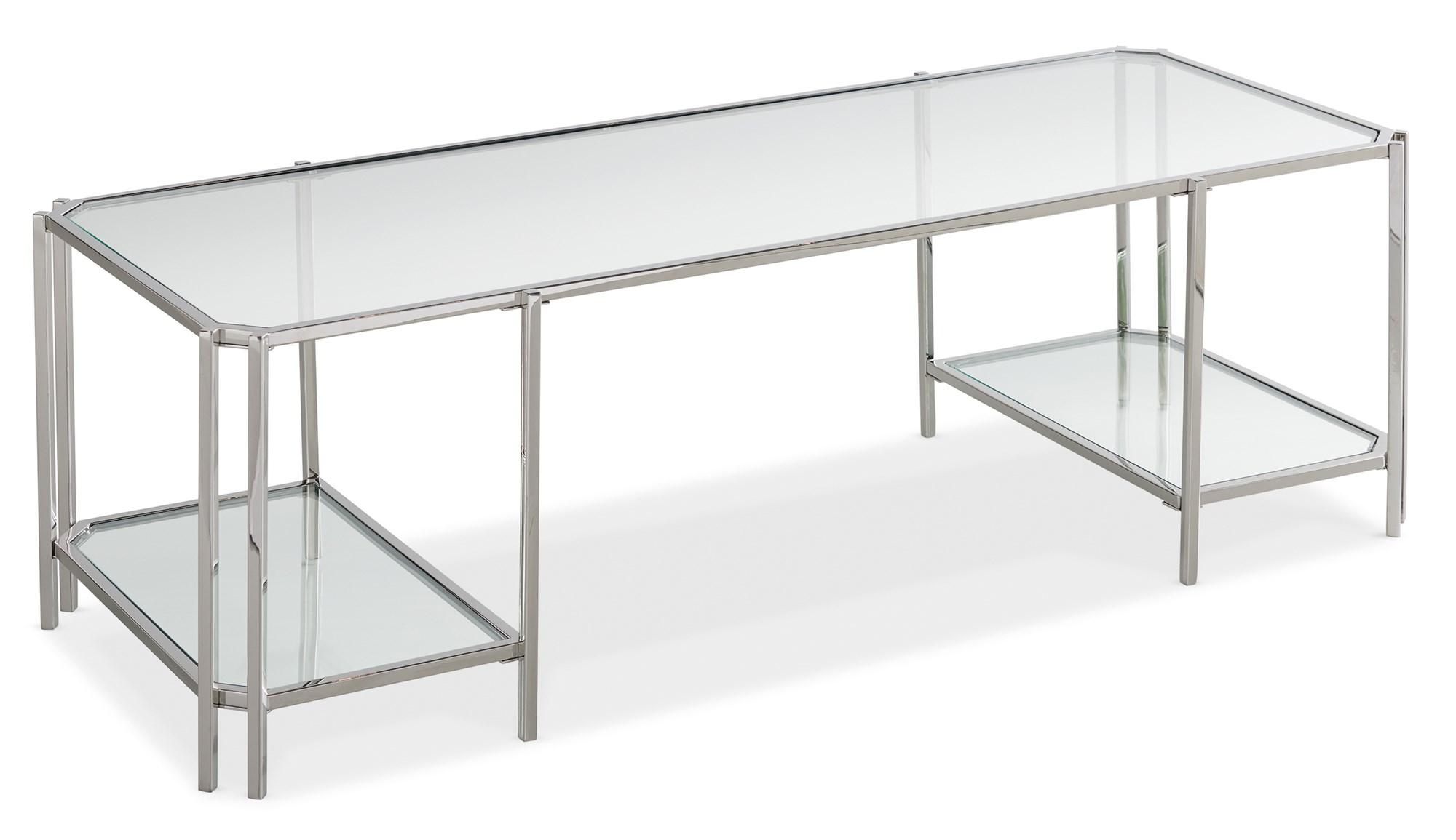 

    
Glass Top & Polished Metal Frame RECTANGLE COCKTAIL TABLE by Caracole
