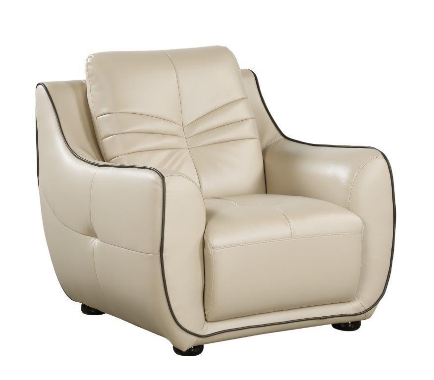 

    
Contemporary Beige Leather Air / Match Armchair Global United 2088
