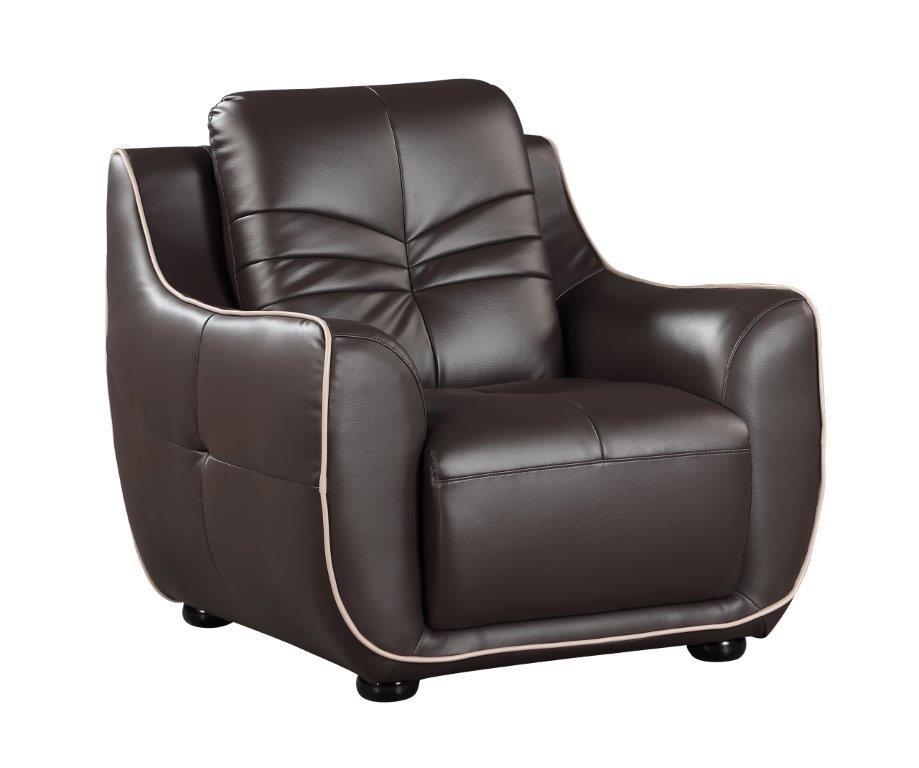 

    
Contemporary Brown Leather Air / Match Armchair Global United 2088
