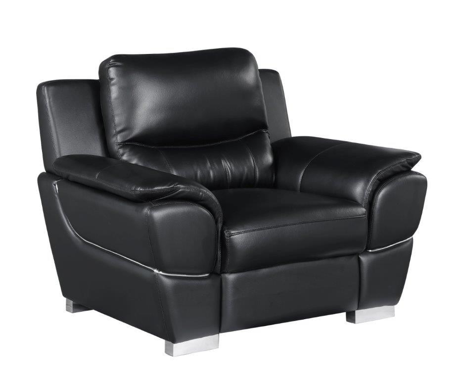 

    
BLACK Premium Leather Match Armchair Contemporary 4572 Global United
