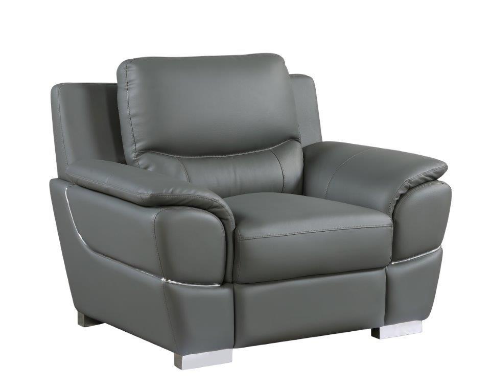 

    
GREY Premium Leather Match Armchair Contemporary 4572 Global United
