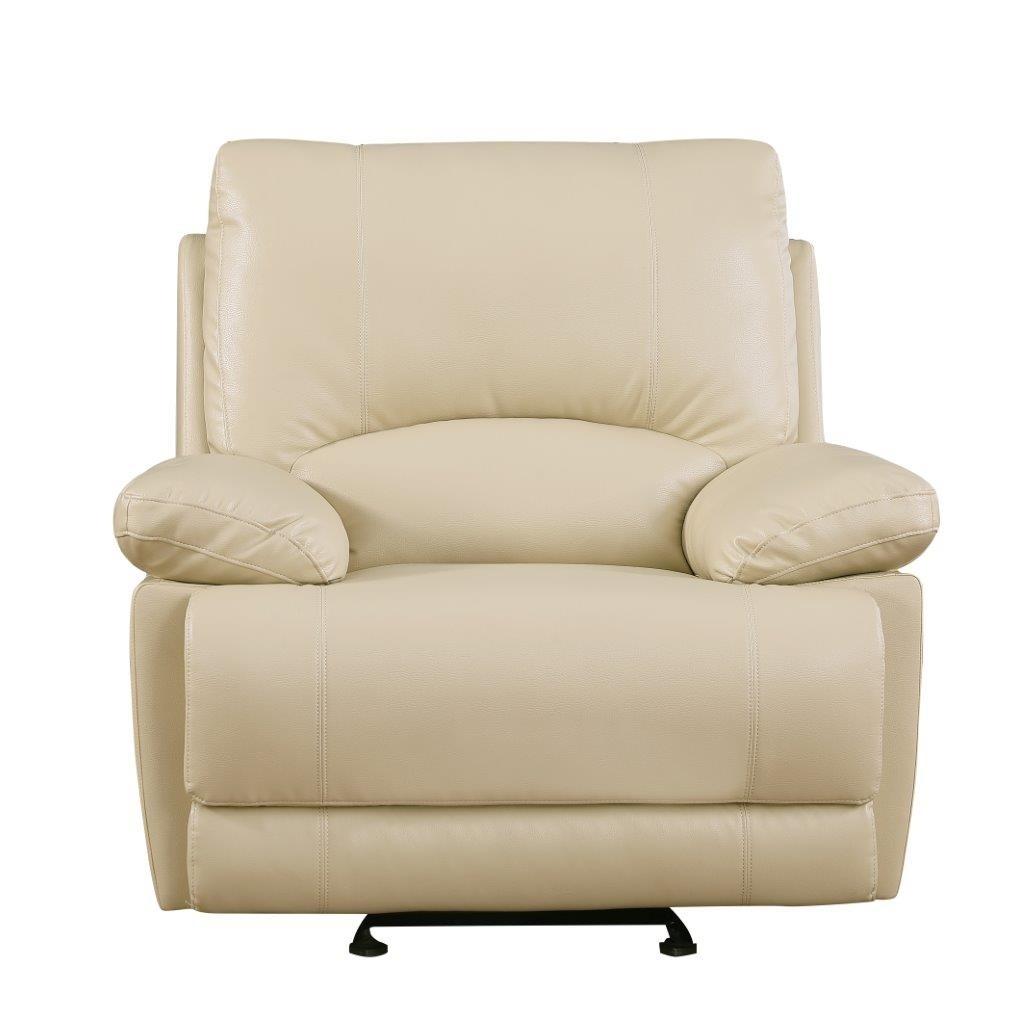 

    
Beige Leather Air / Match Recliner Chair Global United 9345
